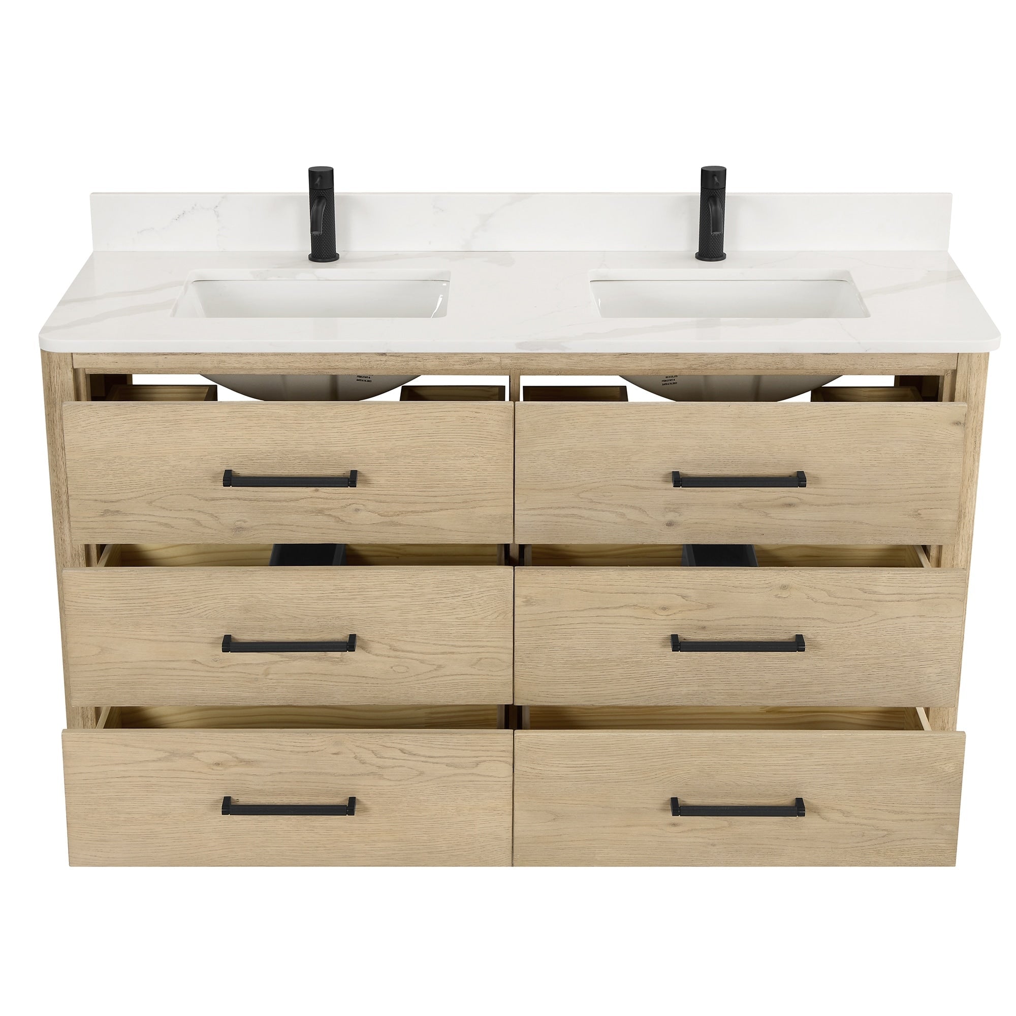 Meuble-lavabo Porto avec dessus en quartz blanc sans miroir