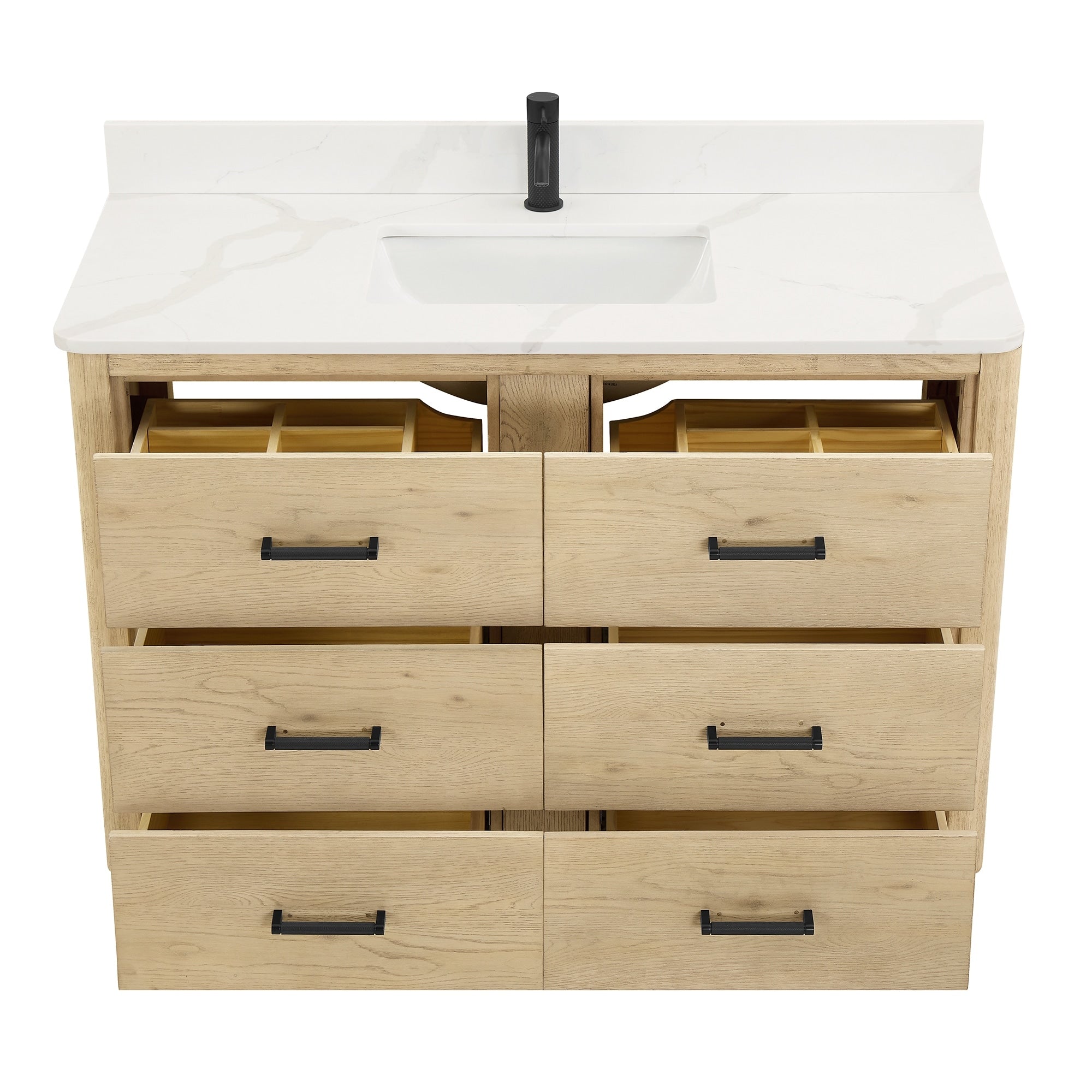 Meuble-lavabo Porto avec dessus en quartz blanc sans miroir