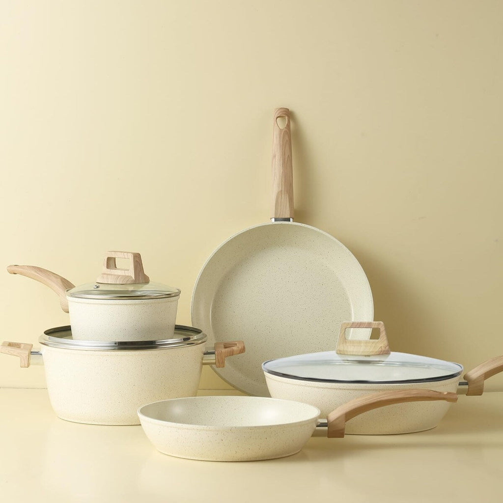 Ensemble de casseroles et poêles antiadhésives en céramique Ensemble de cuisine antiadhésive avec poêle à frire, casserole, sauteuse, cocotte