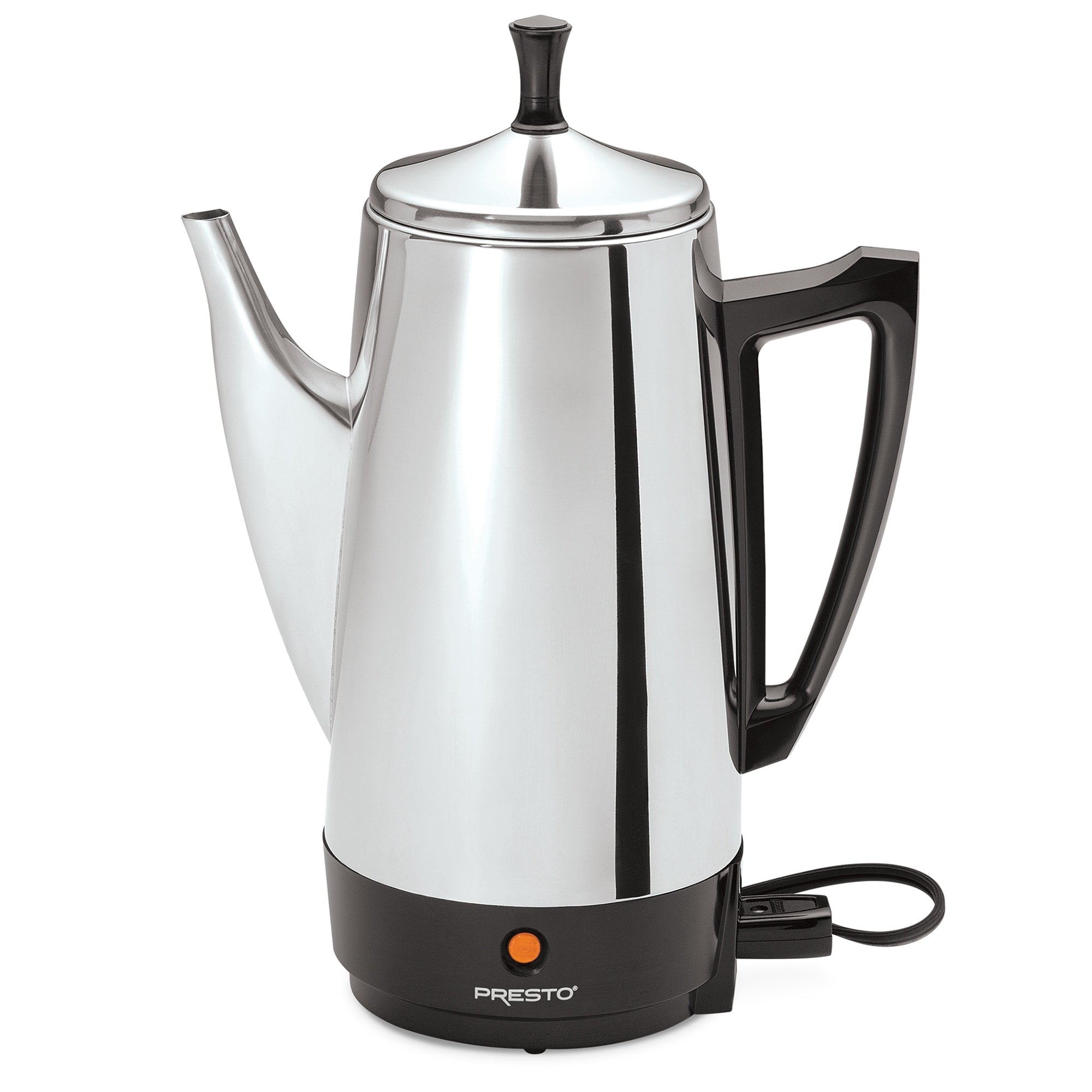 Cafetière Presto en acier inoxydable, percolateur robuste 12 tasses, argent - 2,79