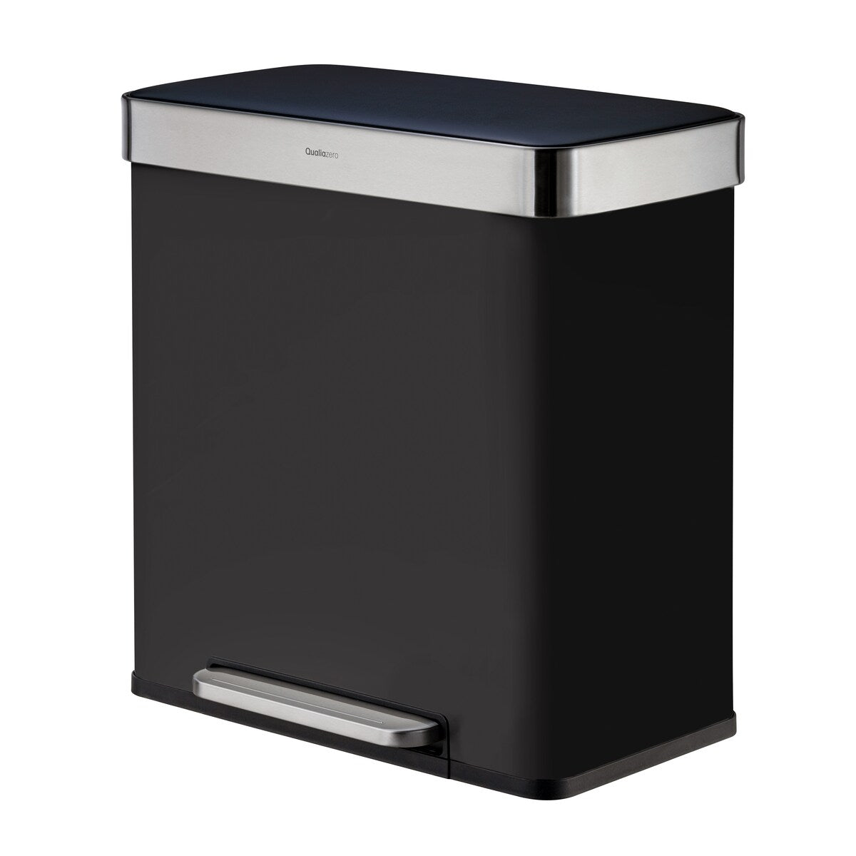 Poubelle de recyclage rectangulaire Qualiazero 16 gal (unité double 8 gal) - Acier inoxydable