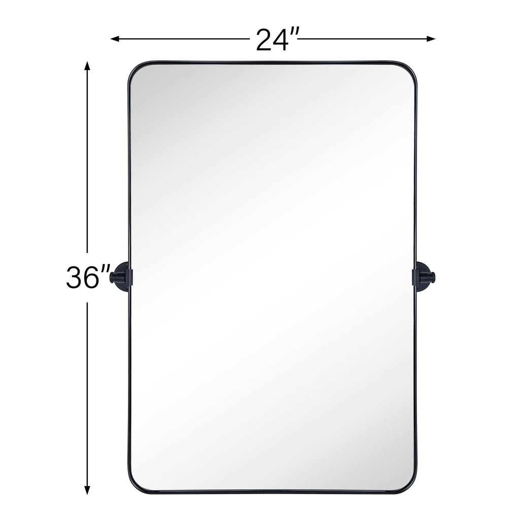 Miroir mural rectangulaire pivotant et inclinable en métal TEHOME Jonathan