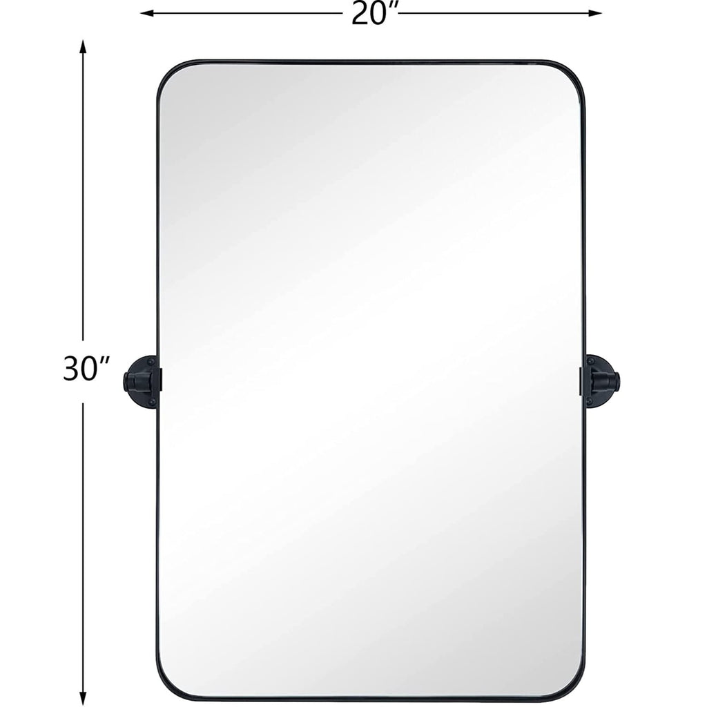 Miroir mural rectangulaire pivotant et inclinable en métal TEHOME Jonathan