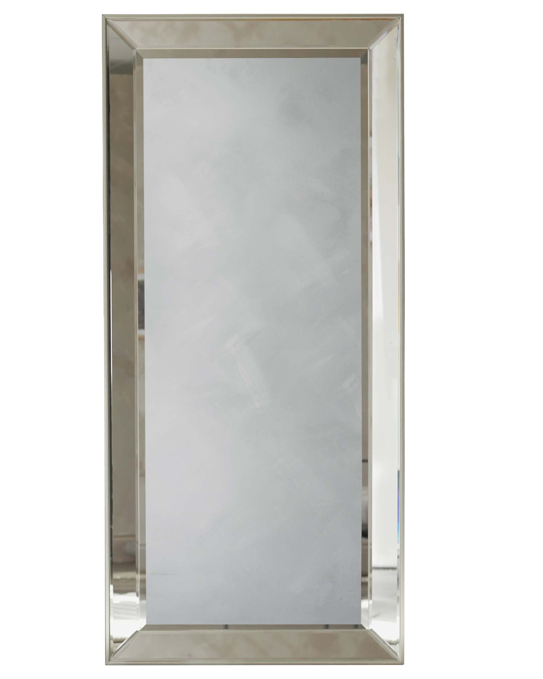 Miroir sur pied Regency, grand format, argent antique