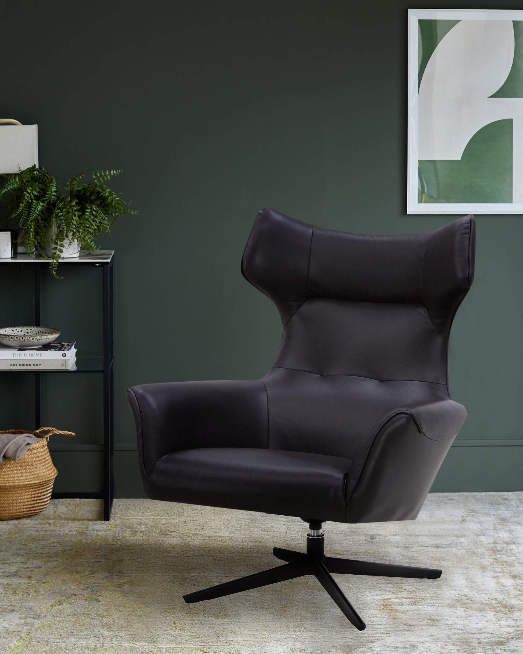 Fauteuil d'appoint Reign en cuir noir