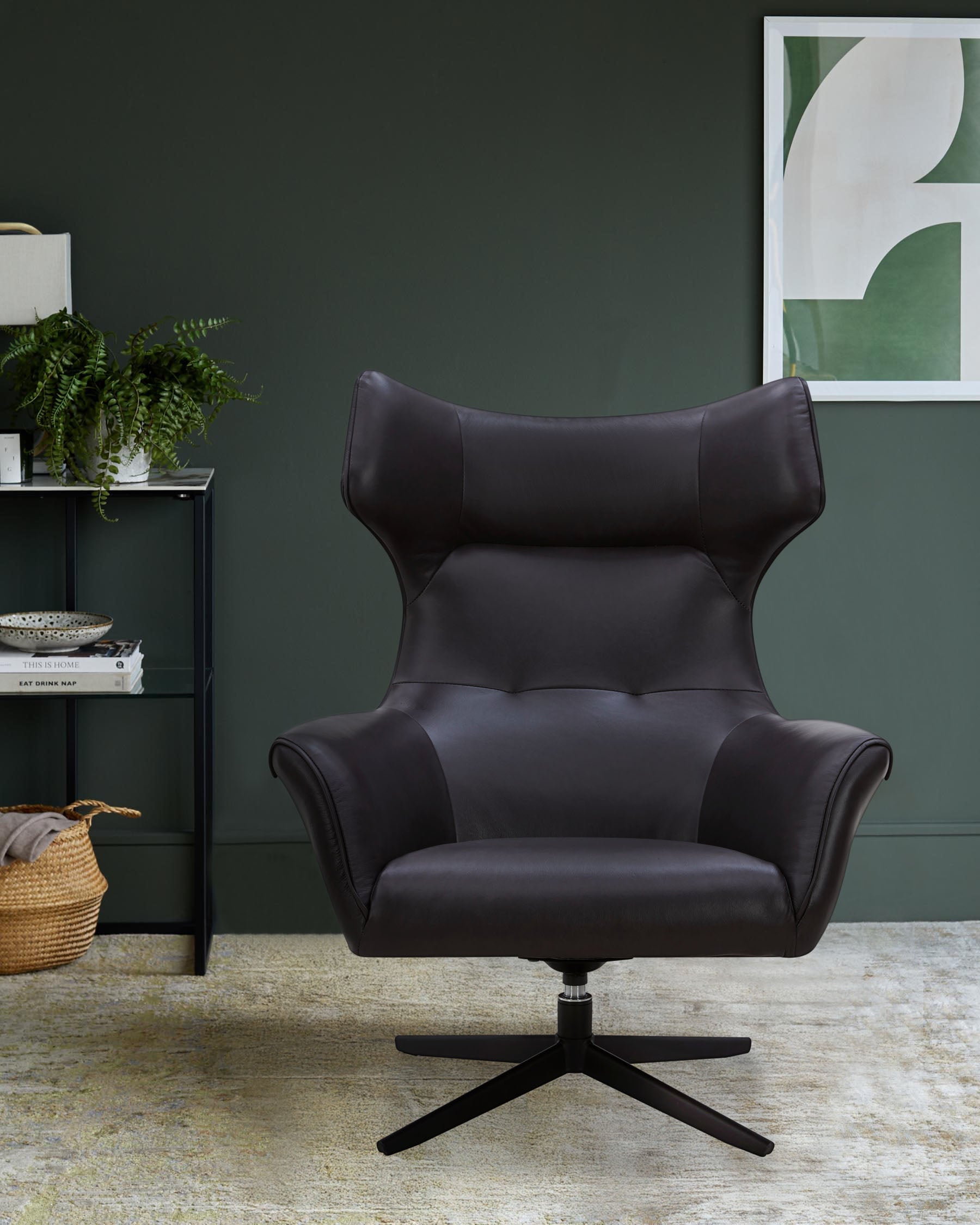 Fauteuil d'appoint Reign en cuir noir
