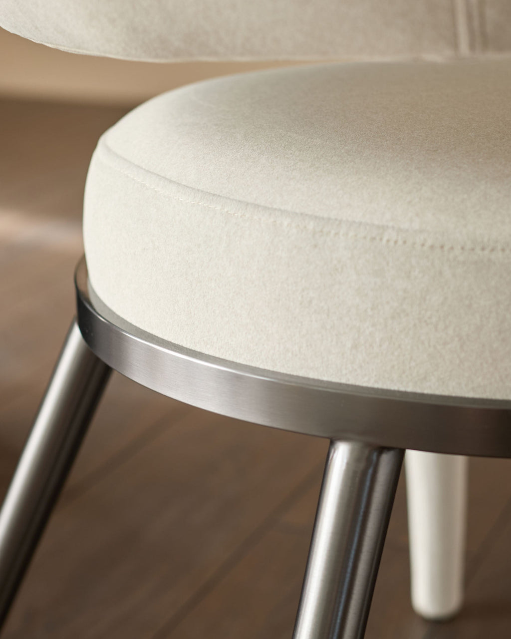 Chaise de salle à manger Rhett en tissu crème