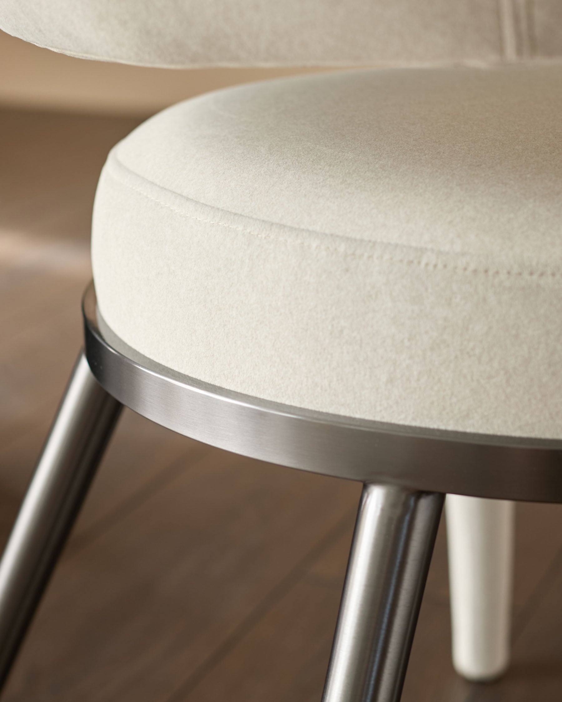 Chaise de salle à manger Rhett en tissu crème