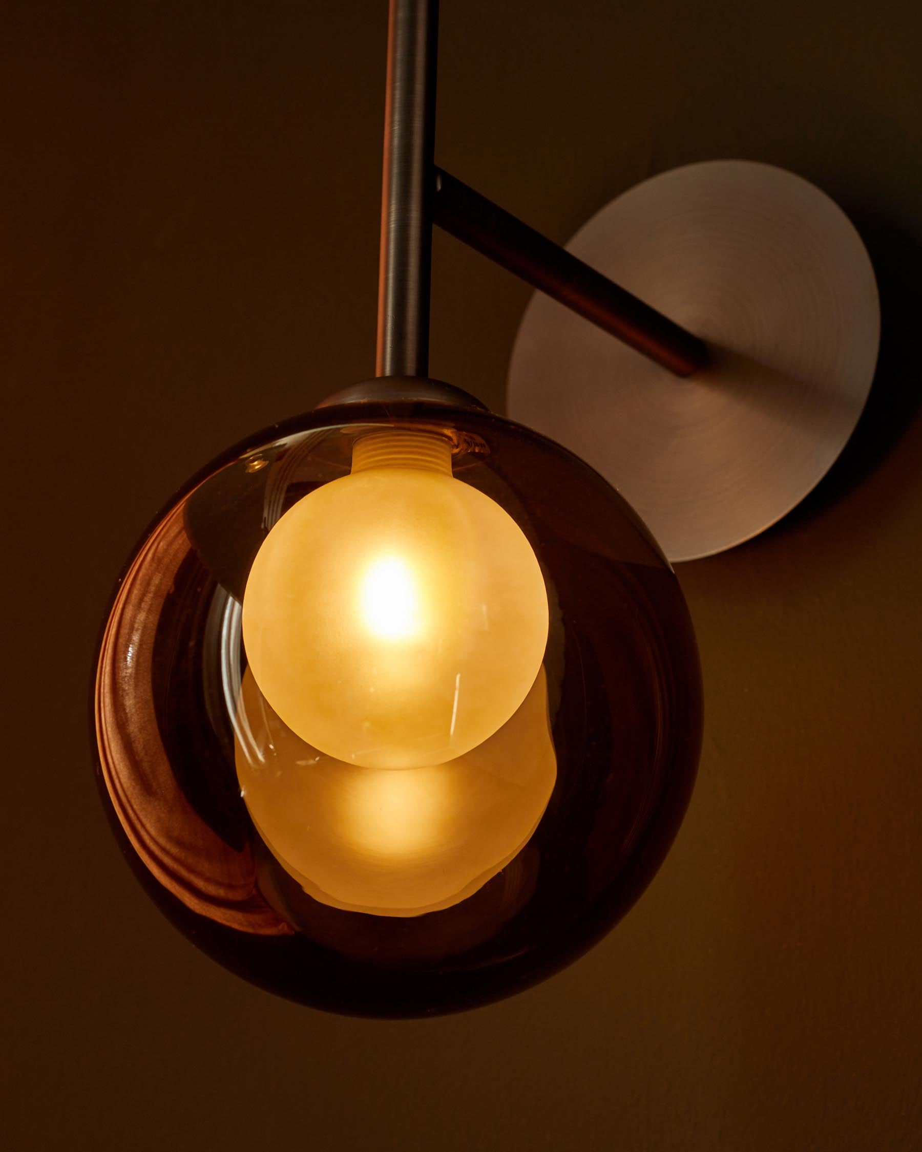 Applique murale en verre moka Riley