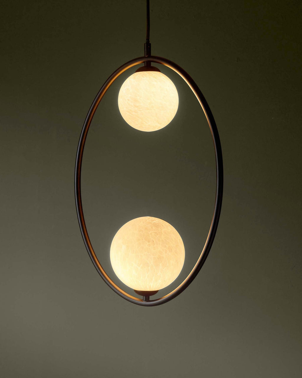 Suspension Riley en verre effet marbre à 2 lumières réglables