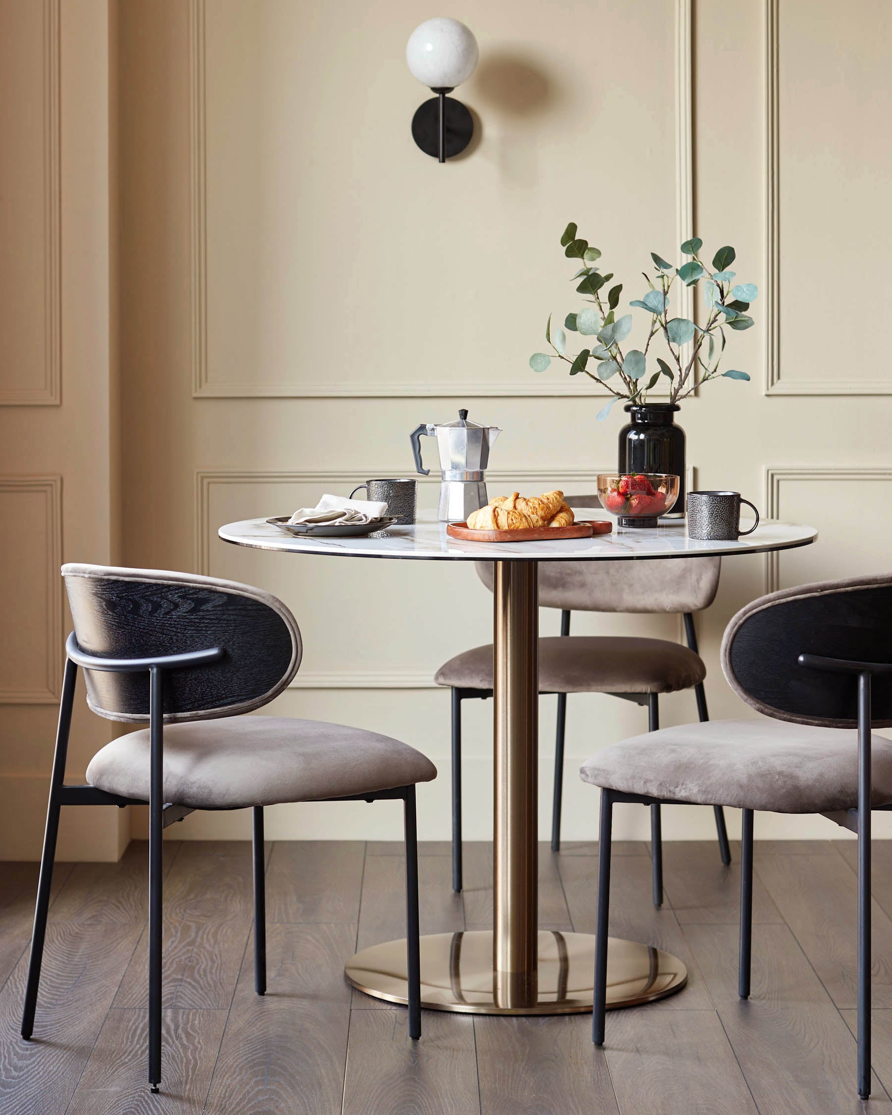 Table à manger Romeo en céramique naturelle 4 places