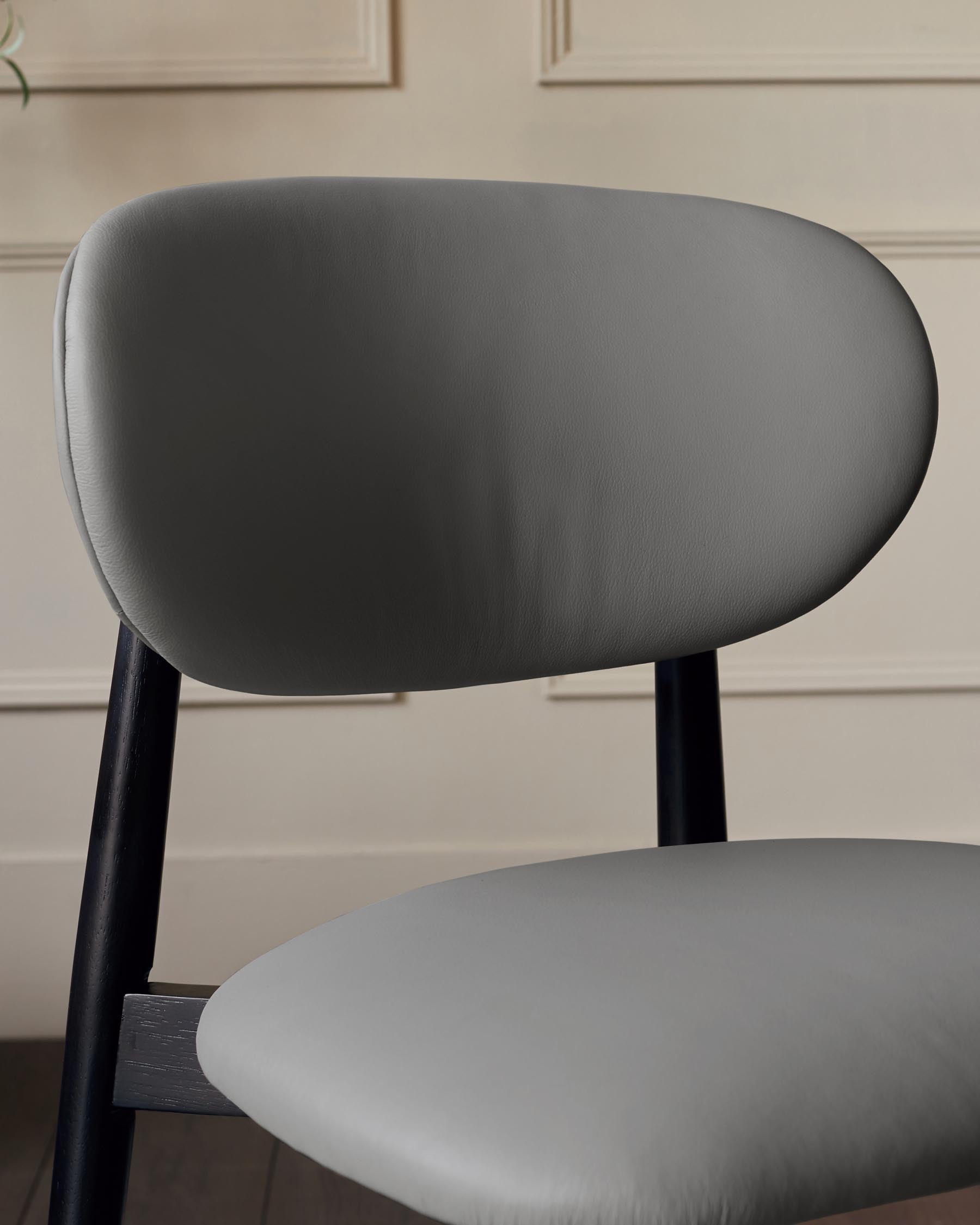 Chaise de salle à manger Ryann en cuir gris foncé