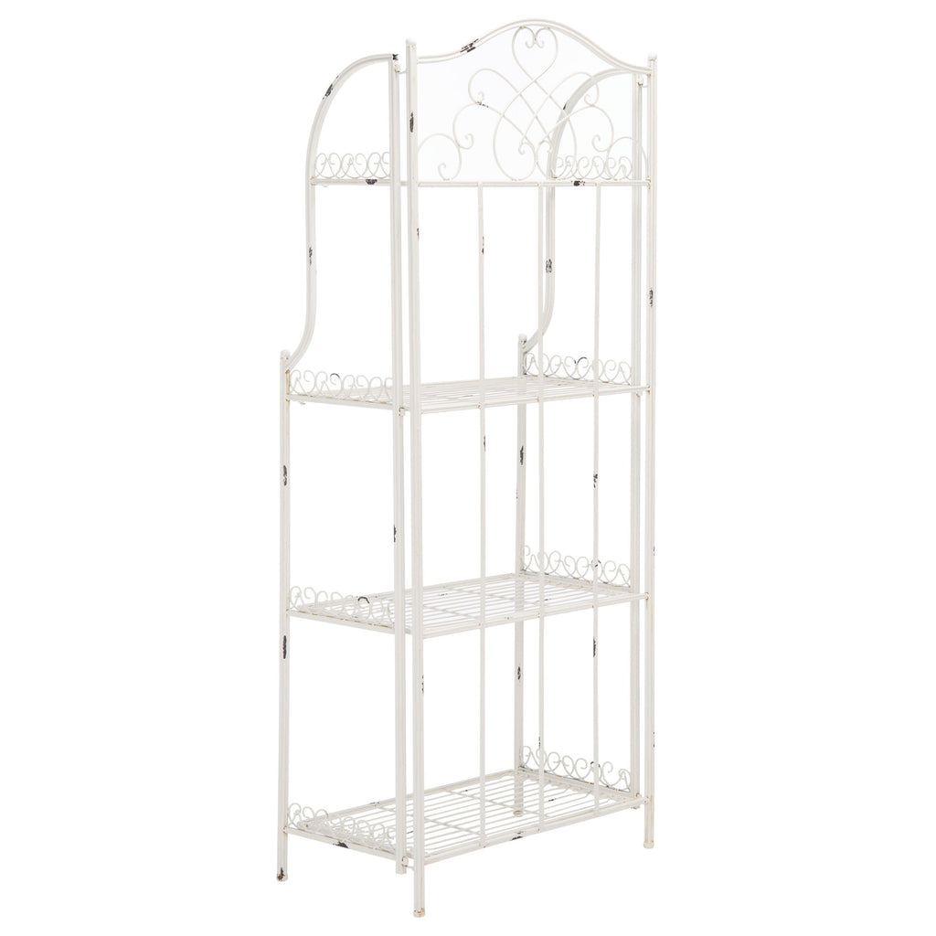Étagère de boulangerie d'extérieur à 4 niveaux en fer forgé victorien SAFAVIEH Bryn - 25 po L x 15 po P x 63 po H - 25L x 15P x 63H