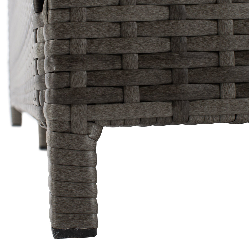 Lit de repos d'extérieur SAFAVIEH Taniyah en osier avec oreiller et coussins - 53 L x 28 P x 62 H