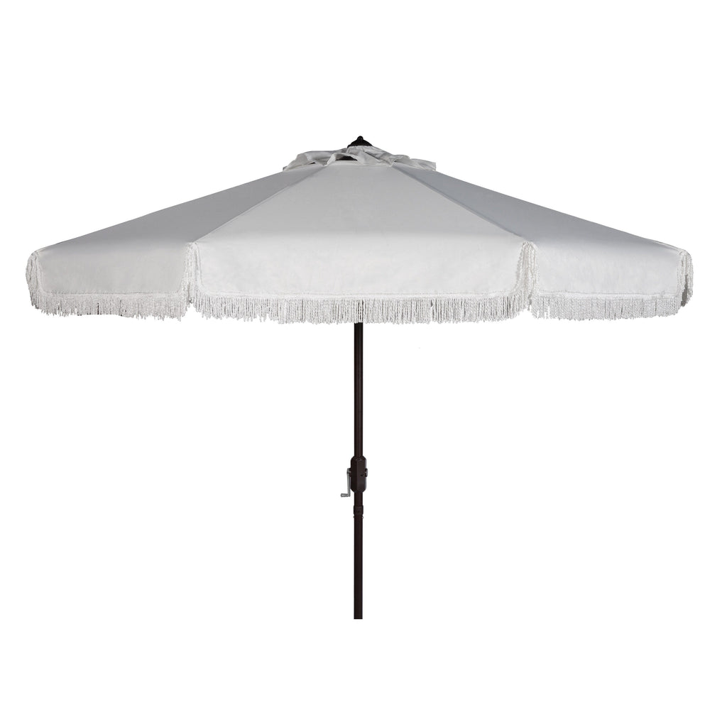 Parasol d'extérieur à manivelle SAFAVIEH Ronette Fringe de 9 pieds
