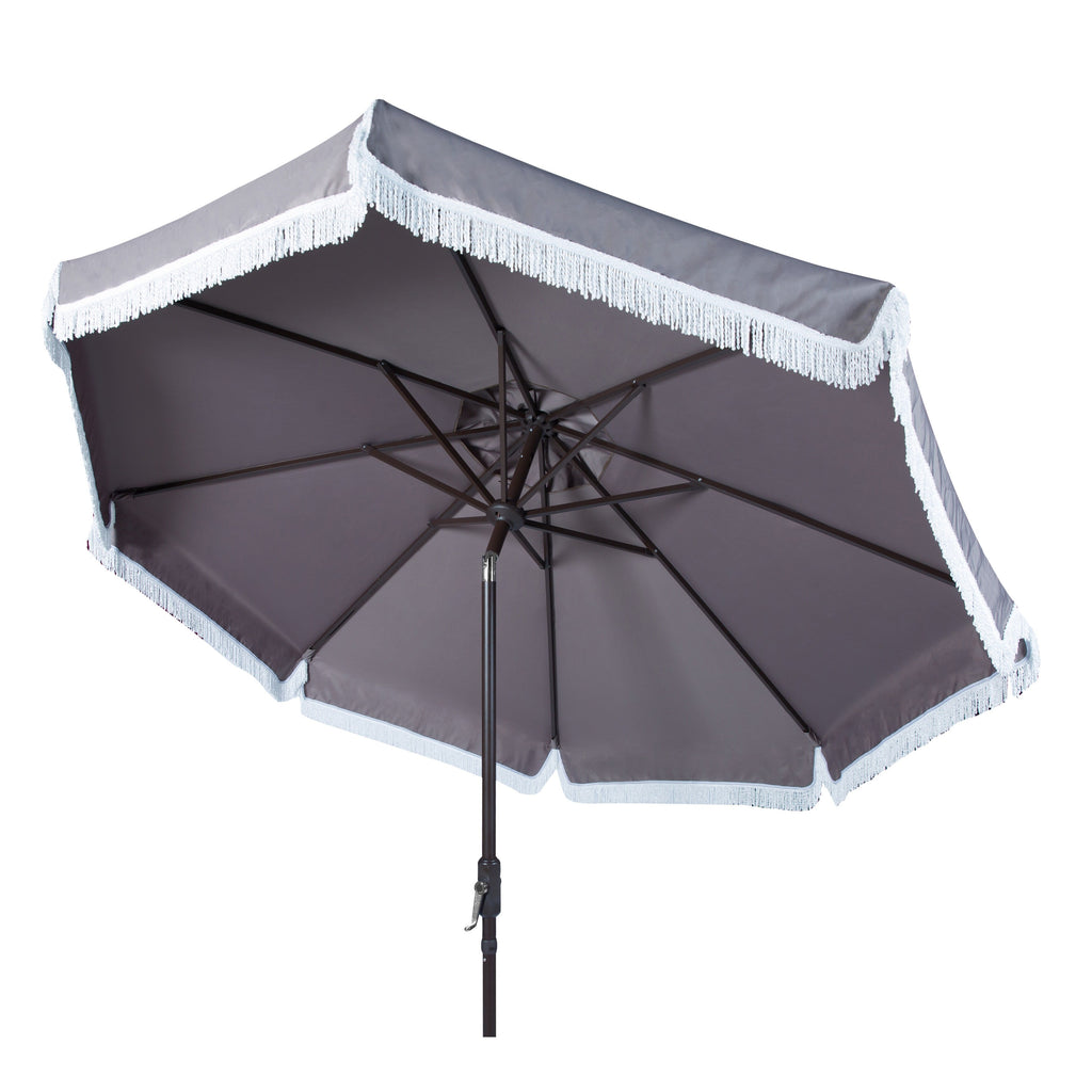Parasol d'extérieur à manivelle SAFAVIEH Ronette Fringe de 9 pieds