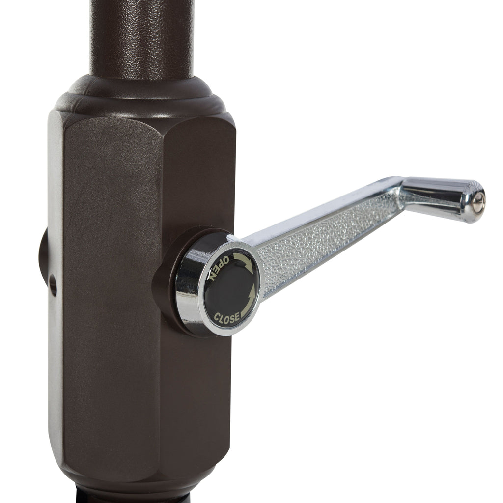 Parasol d'extérieur à manivelle SAFAVIEH Ronette Fringe de 9 pieds