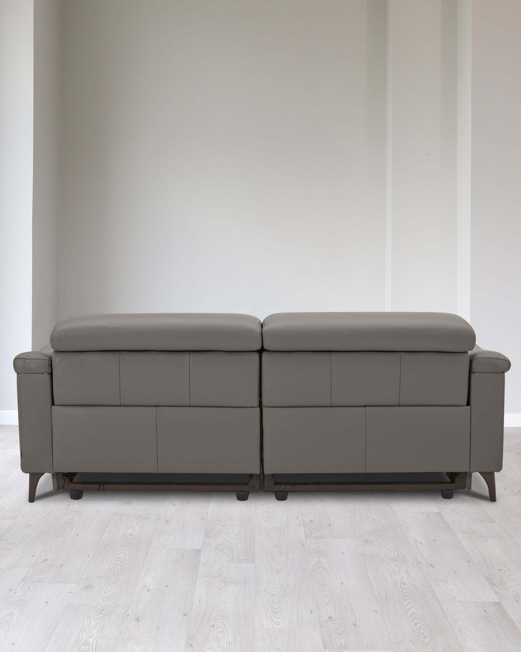 Canapé inclinable 3 places en cuir gris foncé Serene