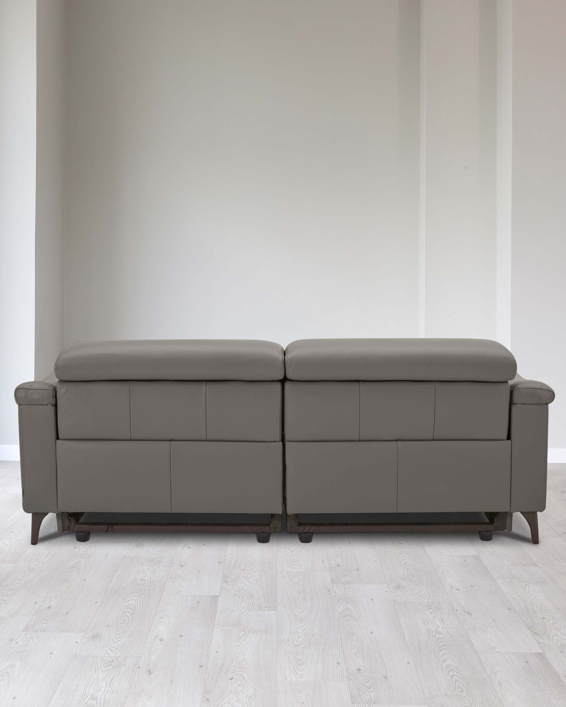 Canapé inclinable 3 places en cuir gris foncé Serene