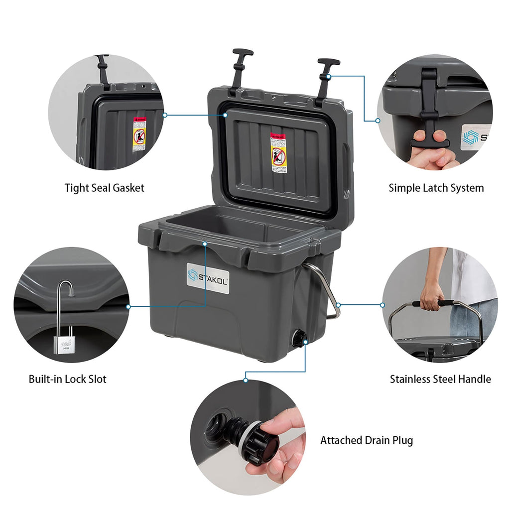 Glacière portable SKTAKOL 16 litres, anti-fuite, 24 canettes de glace - Voir les détails