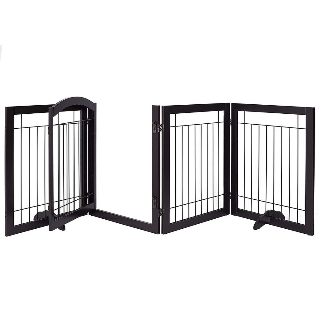 Barrière pour chien SPIRICH extra large de 96 pouces et haute de 30 pouces avec porte de passage, barrière pour animaux de compagnie autoportante en fil de fer, clôture de sécurité pour chiots