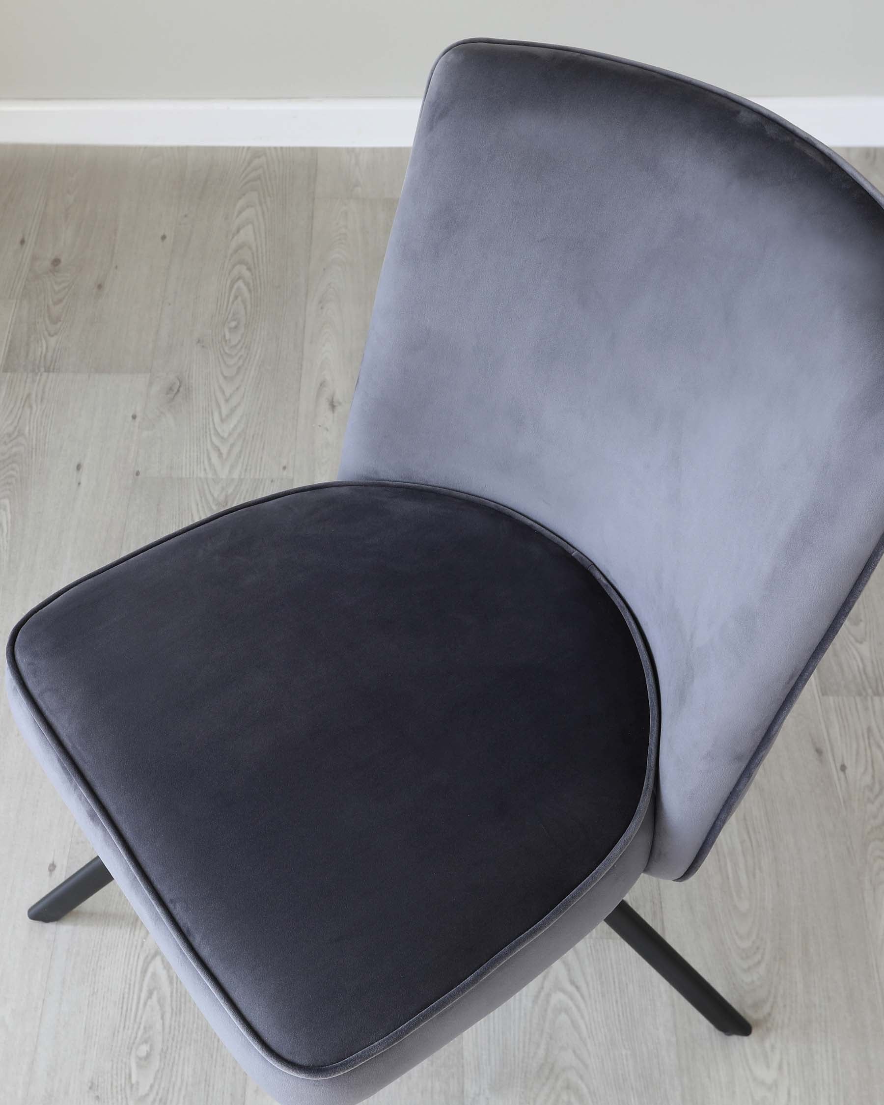 Fauteuil pivotant Serena en velours gris foncé