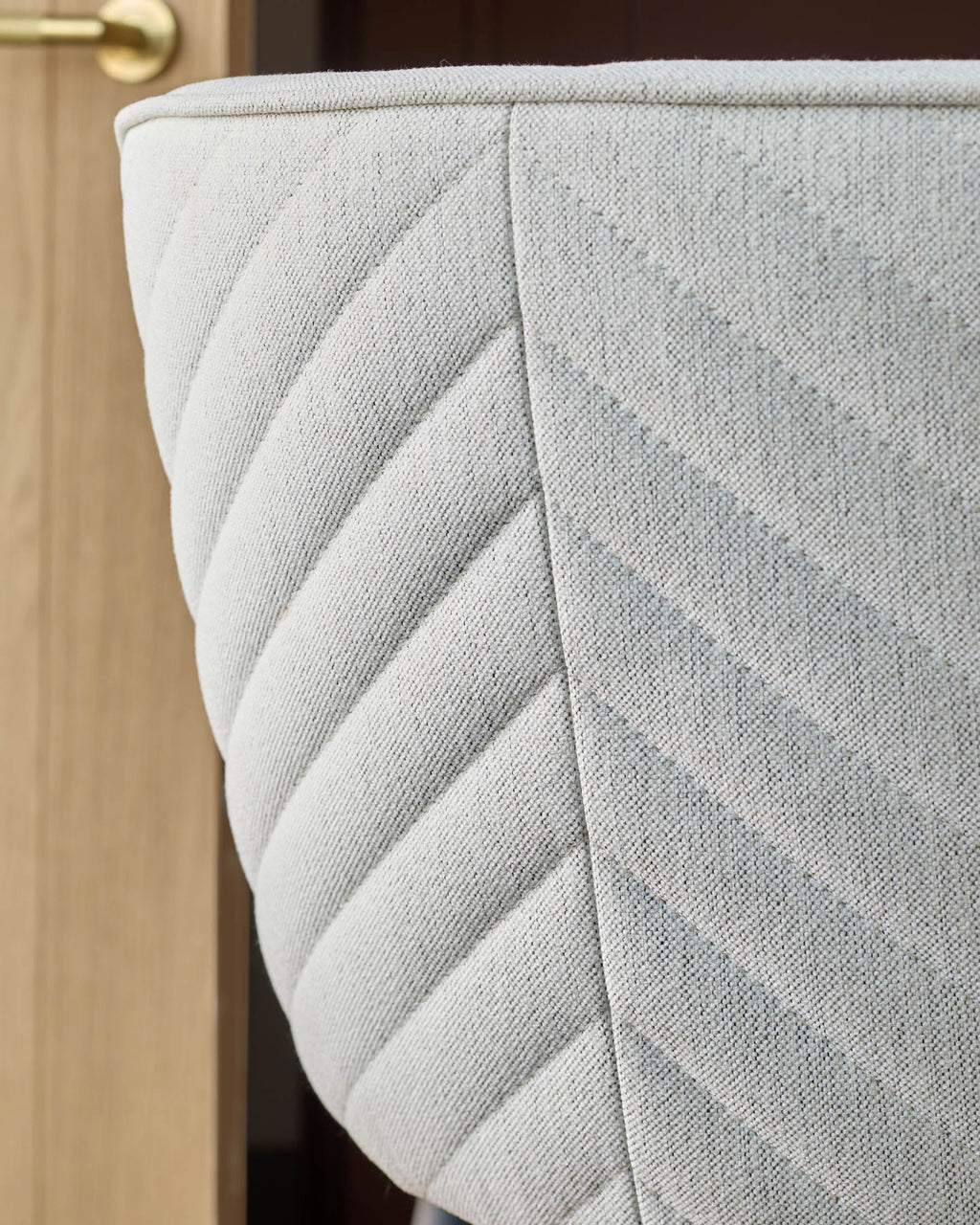 Tabouret de bar Serena en tissu bicolore ivoire