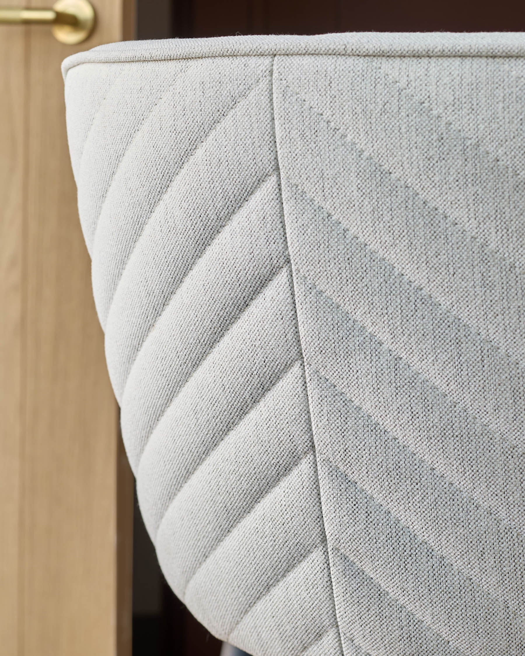 Tabouret de bar Serena en tissu bicolore ivoire