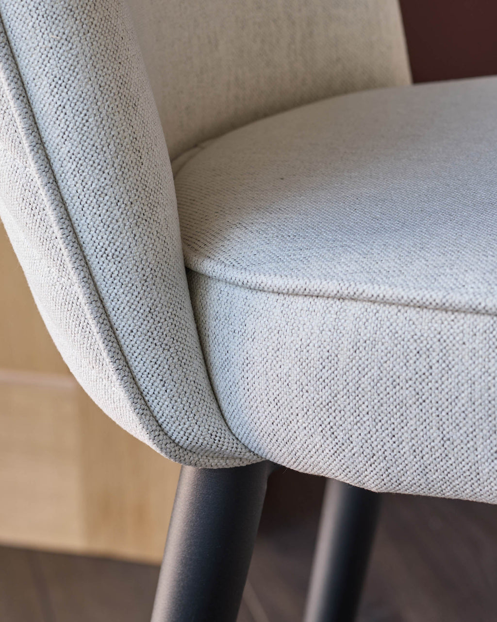 Tabouret de bar Serena en tissu bicolore ivoire