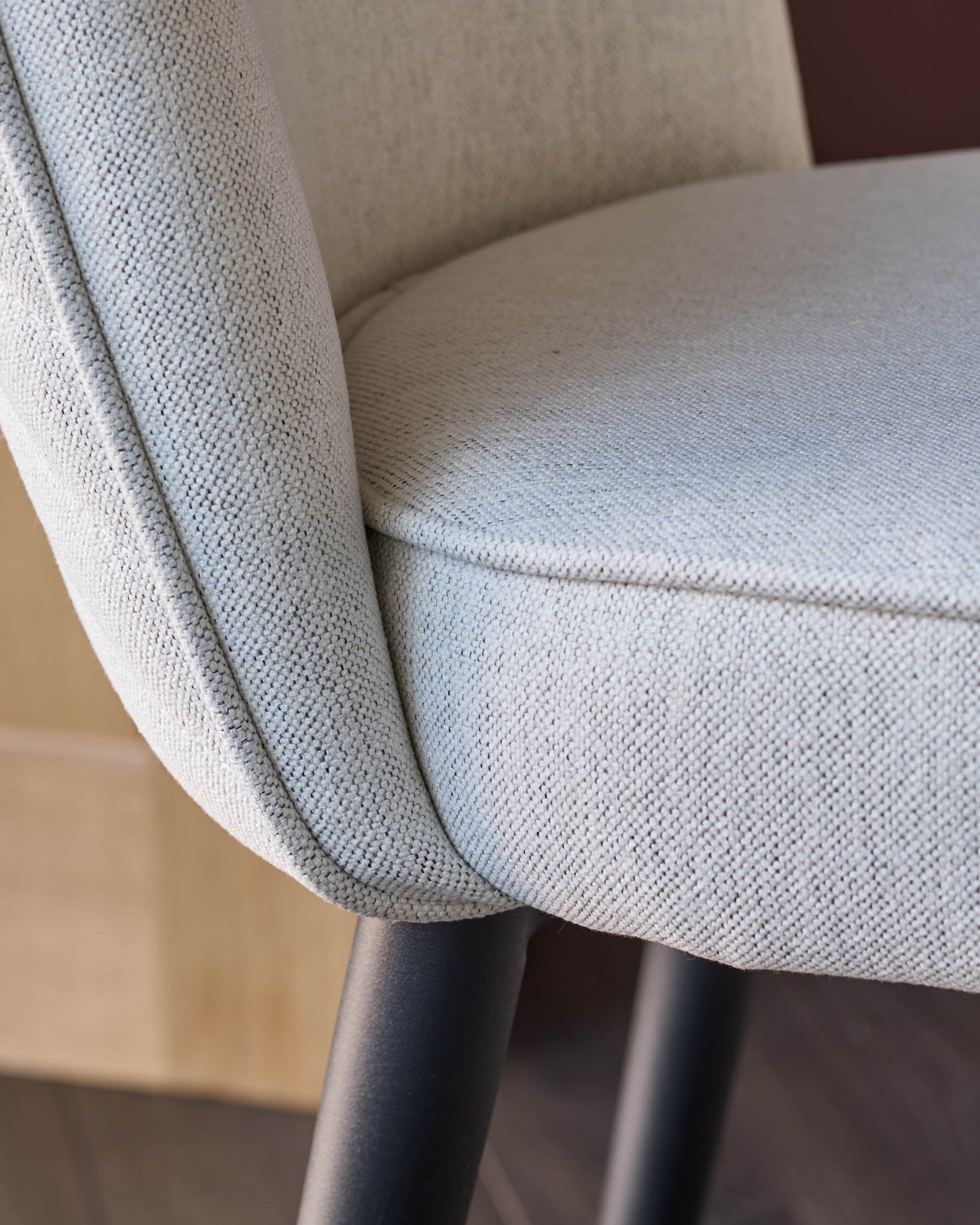 Tabouret de bar Serena en tissu bicolore ivoire