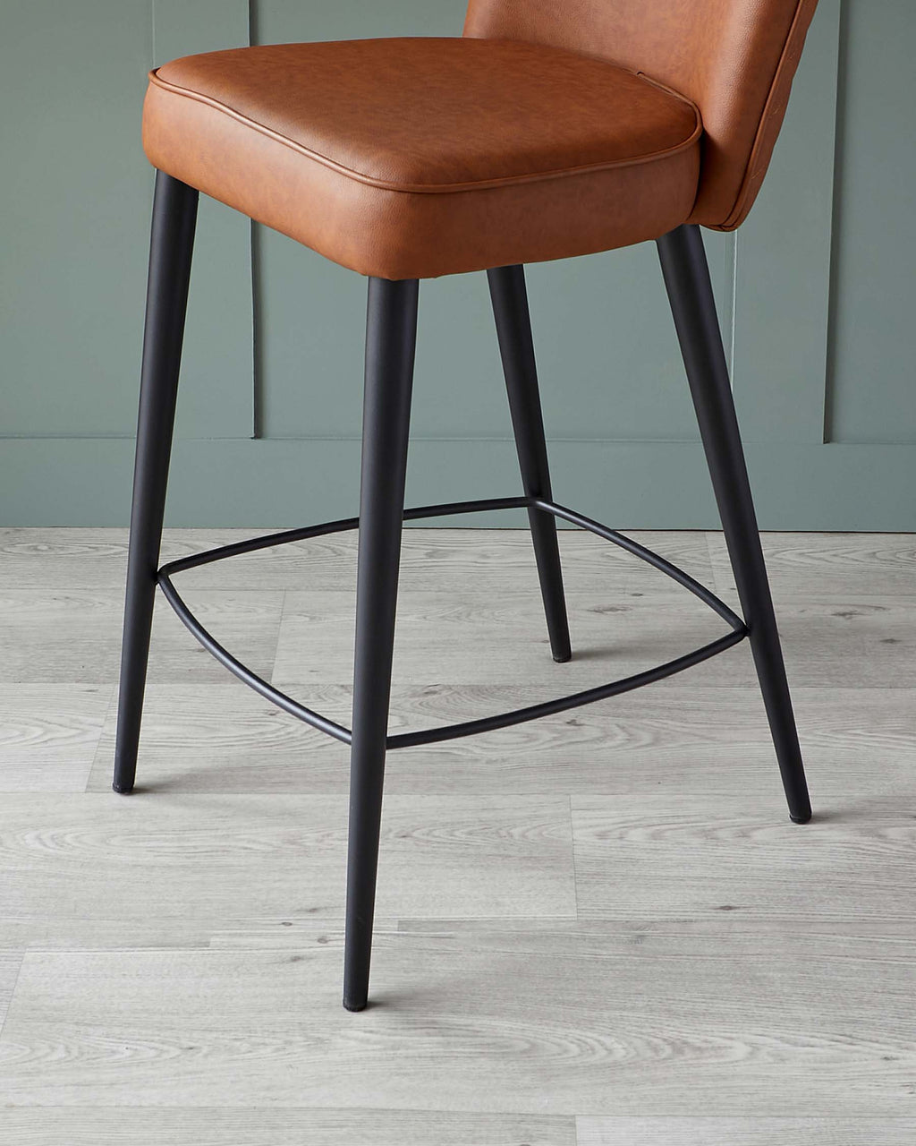 Tabouret de bar Serena en similicuir beige