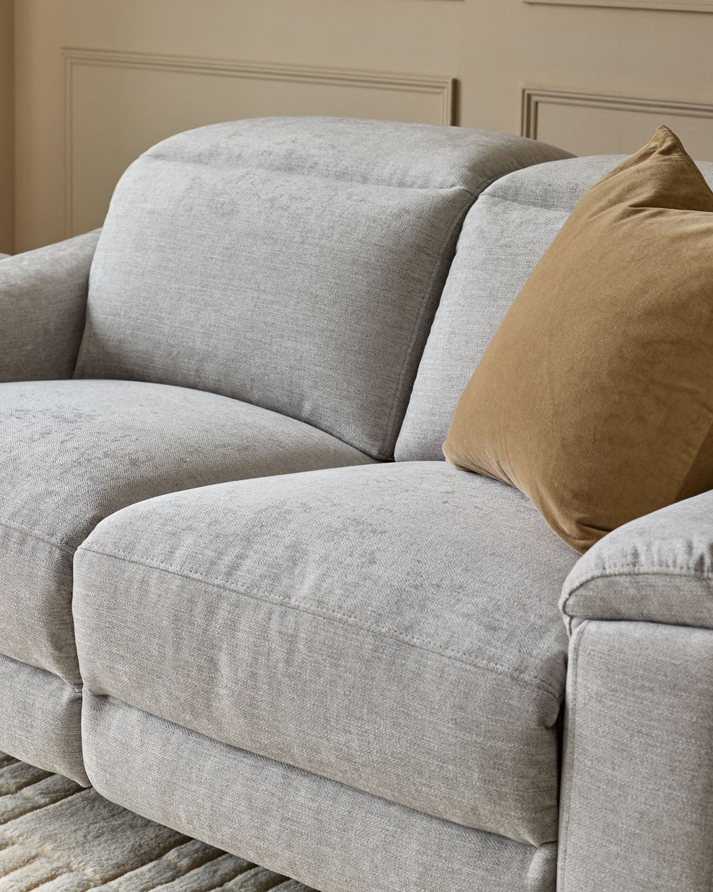 Canapé inclinable 2 places en tissu gris serein