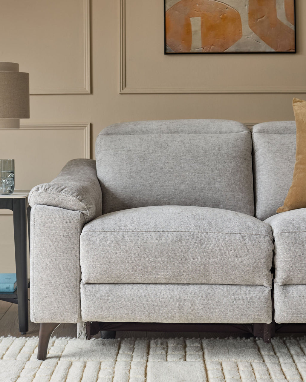 Canapé inclinable 2 places en tissu gris serein