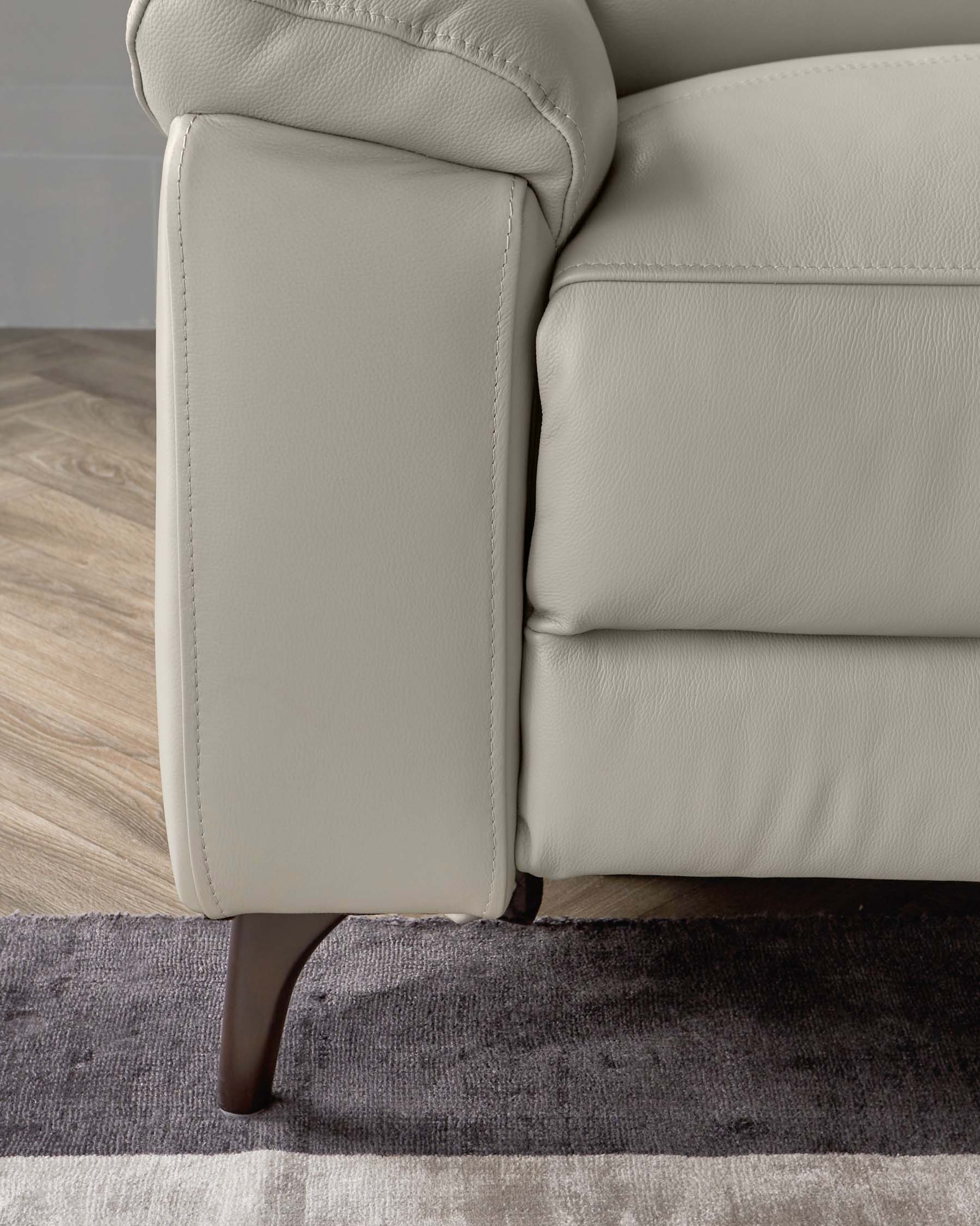 Canapé inclinable 2 places en cuir gris clair Serene