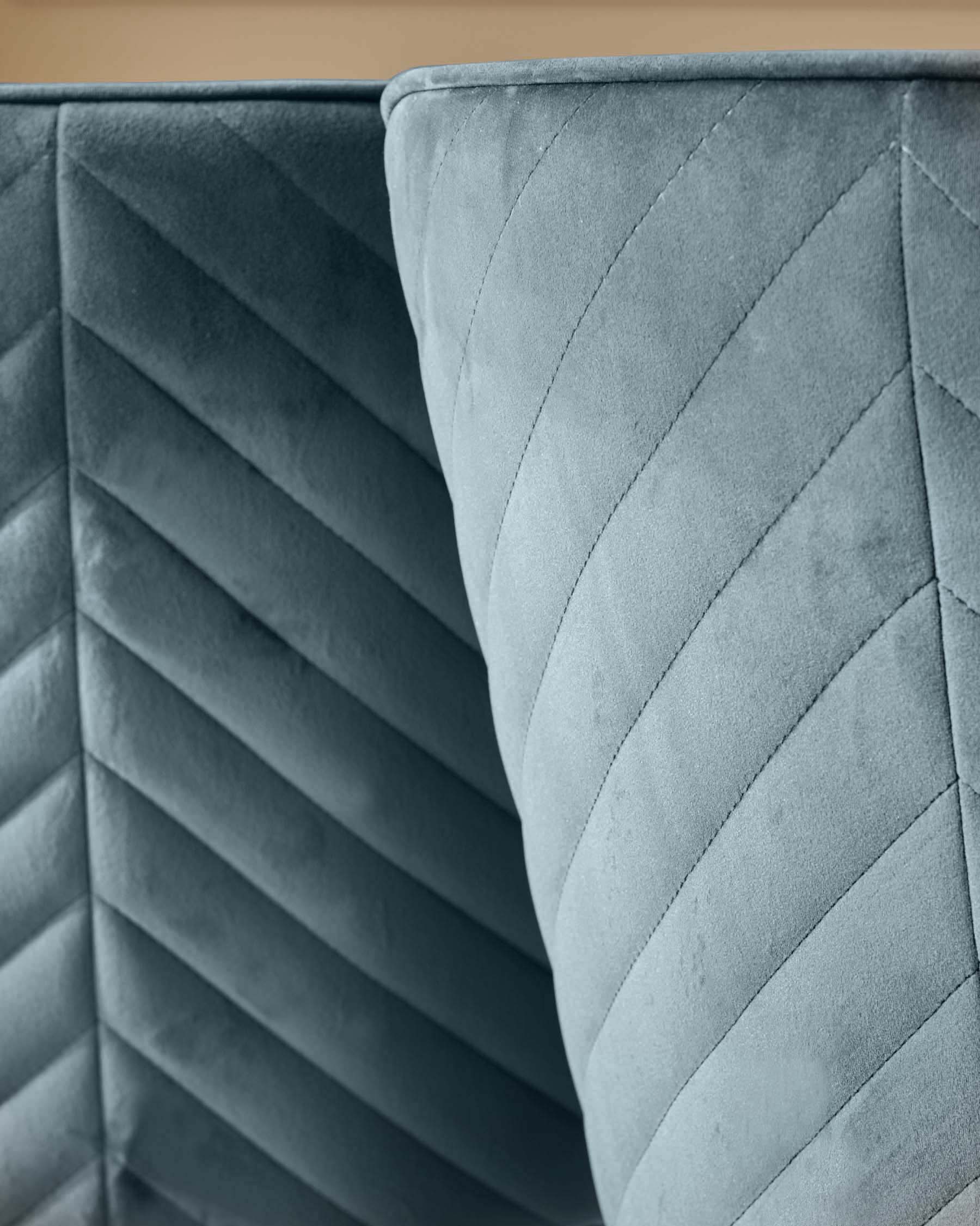 Chaise de salle à manger Serena en velours bleu-gris
