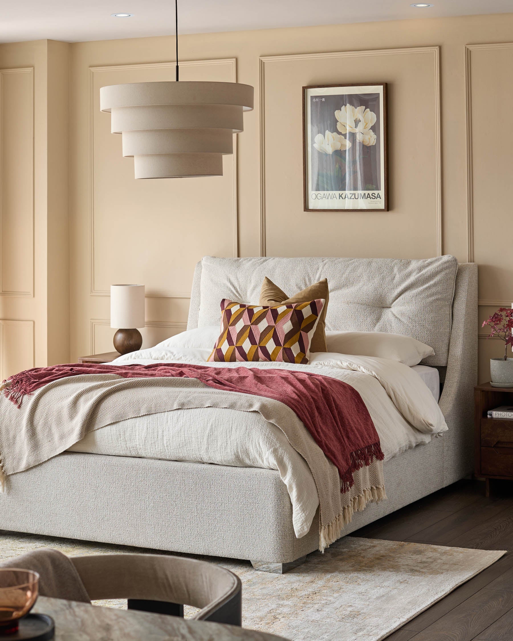 Lit coffre Siesta en tissu naturel super king