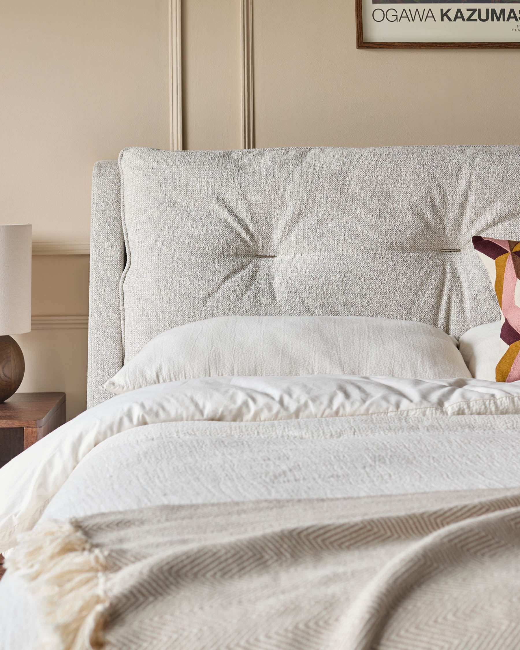 Lit coffre Siesta en tissu naturel super king