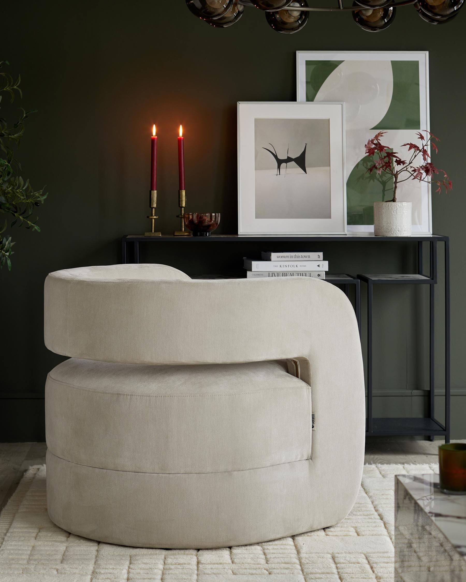 Fauteuil d'appoint Silas en tissu gris naturel