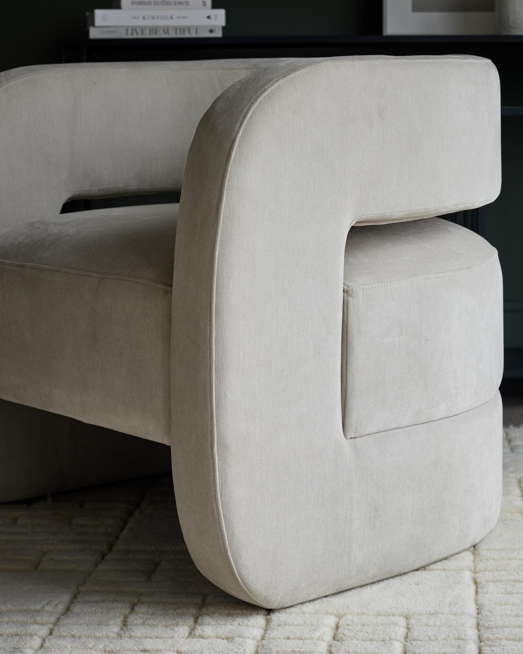 Fauteuil d'appoint Silas en tissu gris naturel