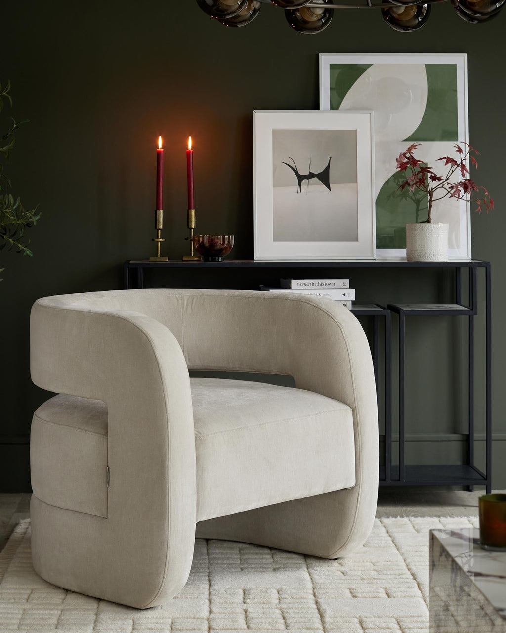 Fauteuil d'appoint Silas en tissu gris naturel