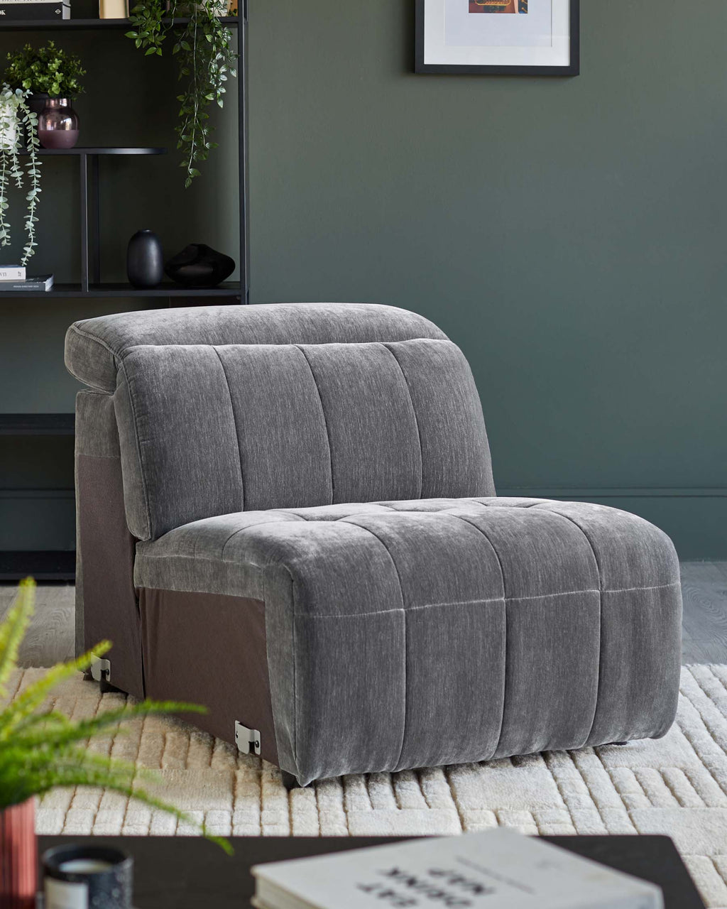 Module de canapé simple Skye en tissu gris foncé