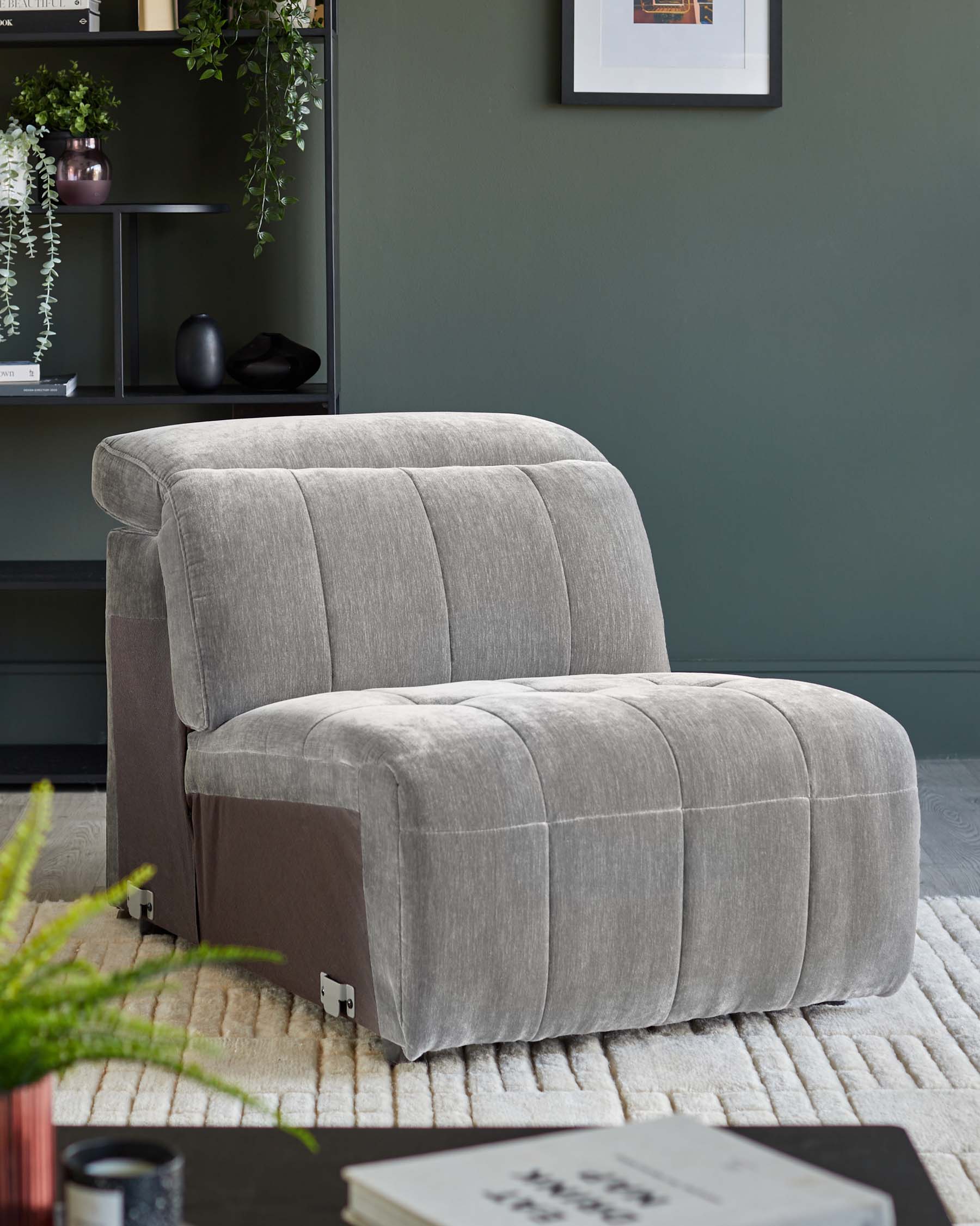 Module de canapé simple Skye en tissu gris clair