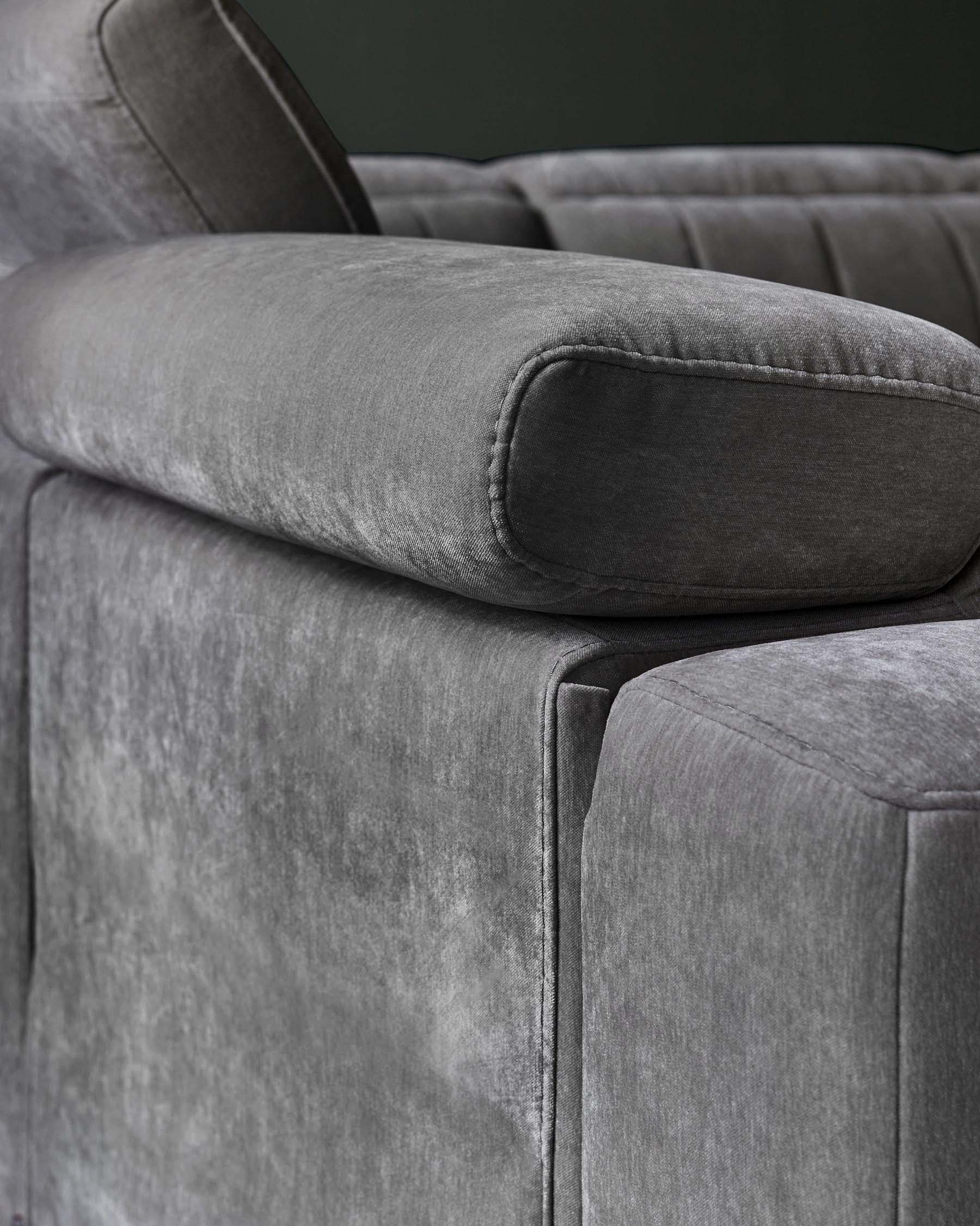 Canapé d'angle inclinable Skye en tissu gris foncé