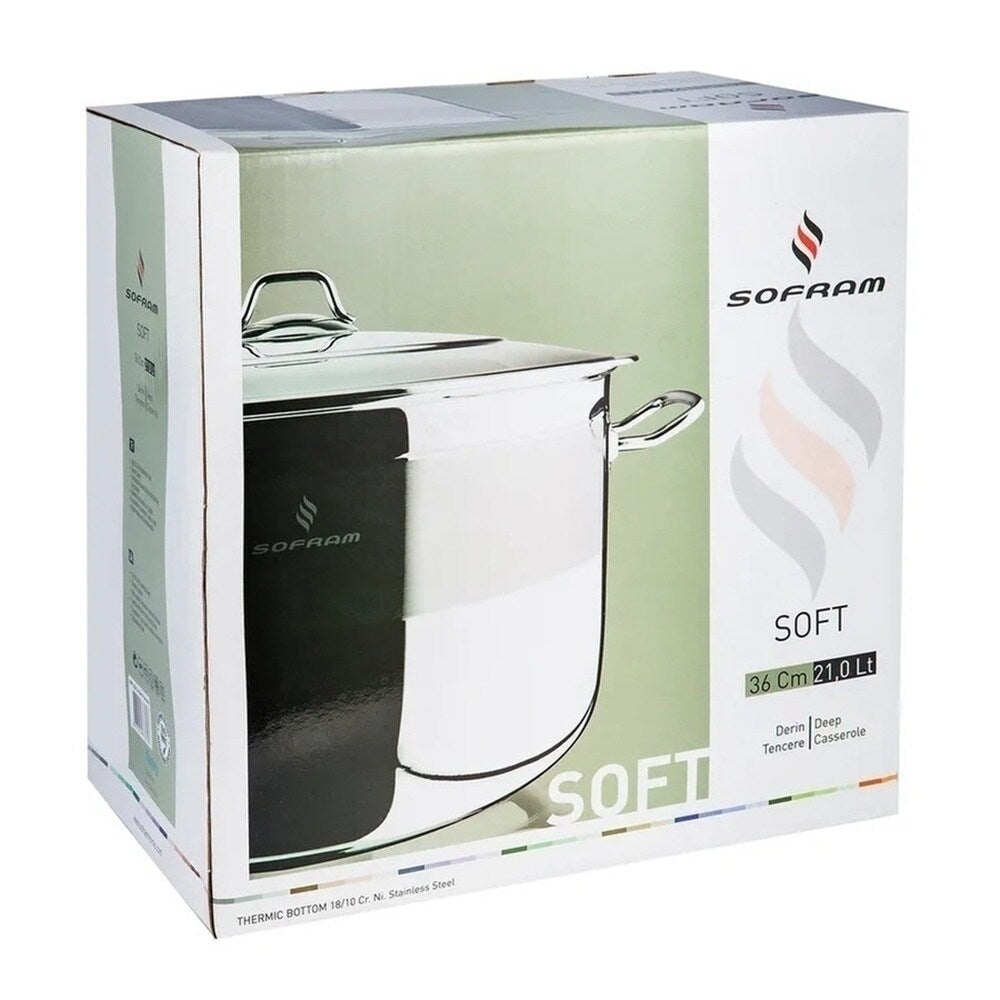 Marmite profonde Sofram en acier inoxydable 18/10 JUMBO avec couvercle