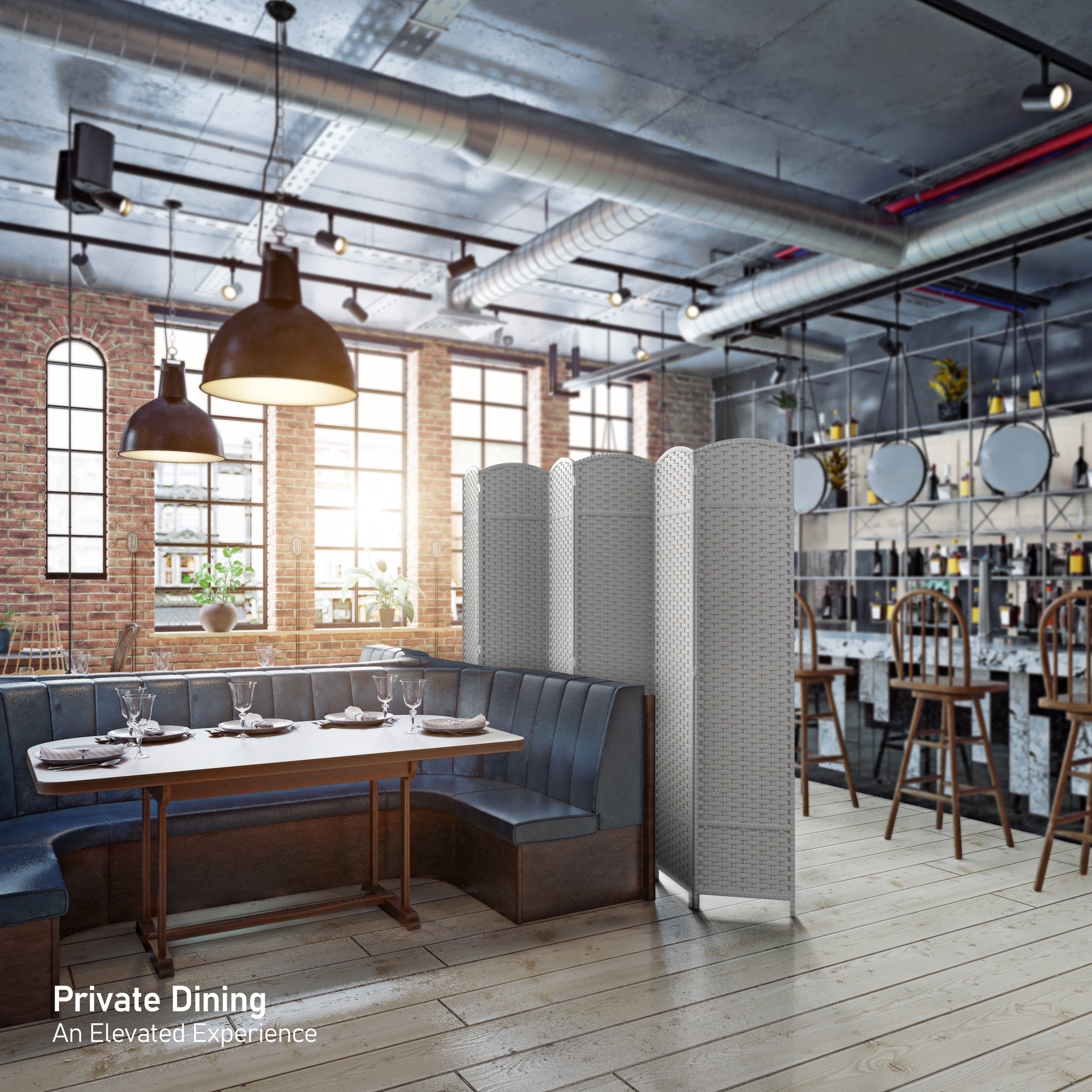 Séparateur de pièce Sorbus à 6 panneaux, cloison de séparation extra large et pliable, tissé à la main, à double charnière, en maille - 1,8 m