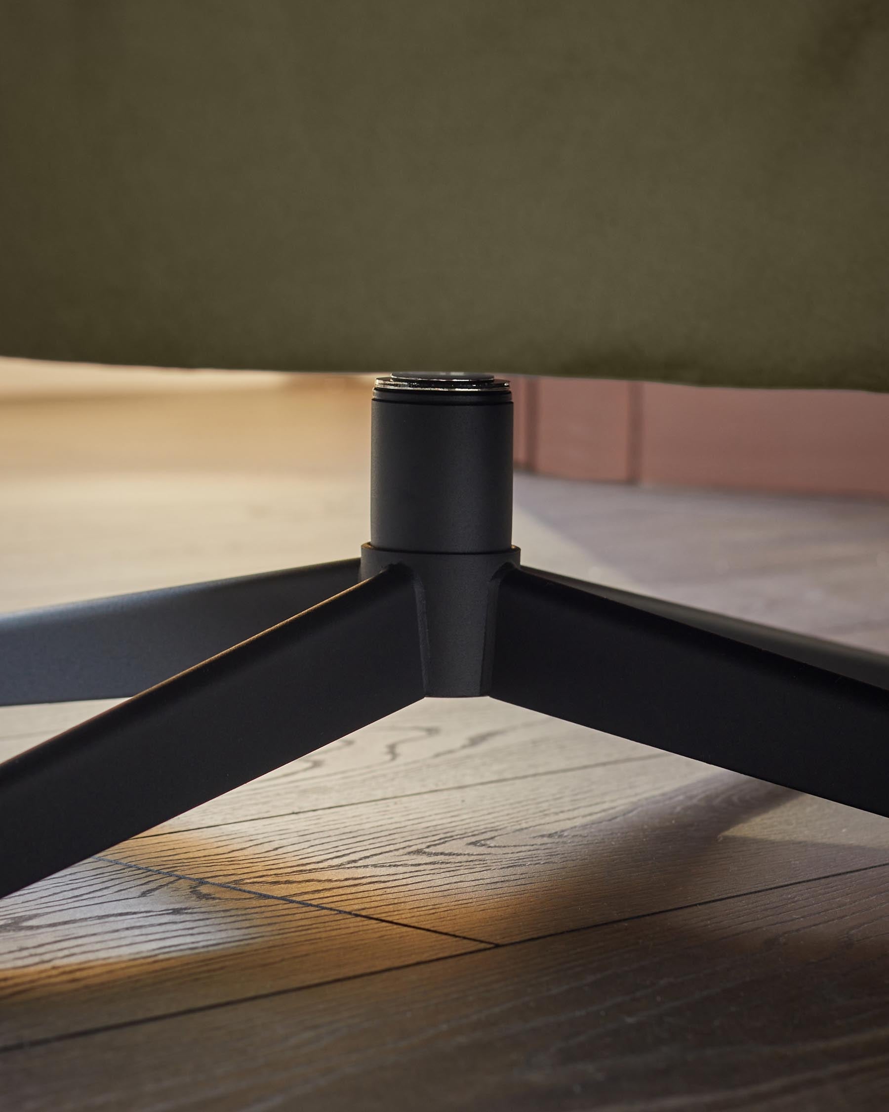 Fauteuil pivotant Soren en velours vert olive