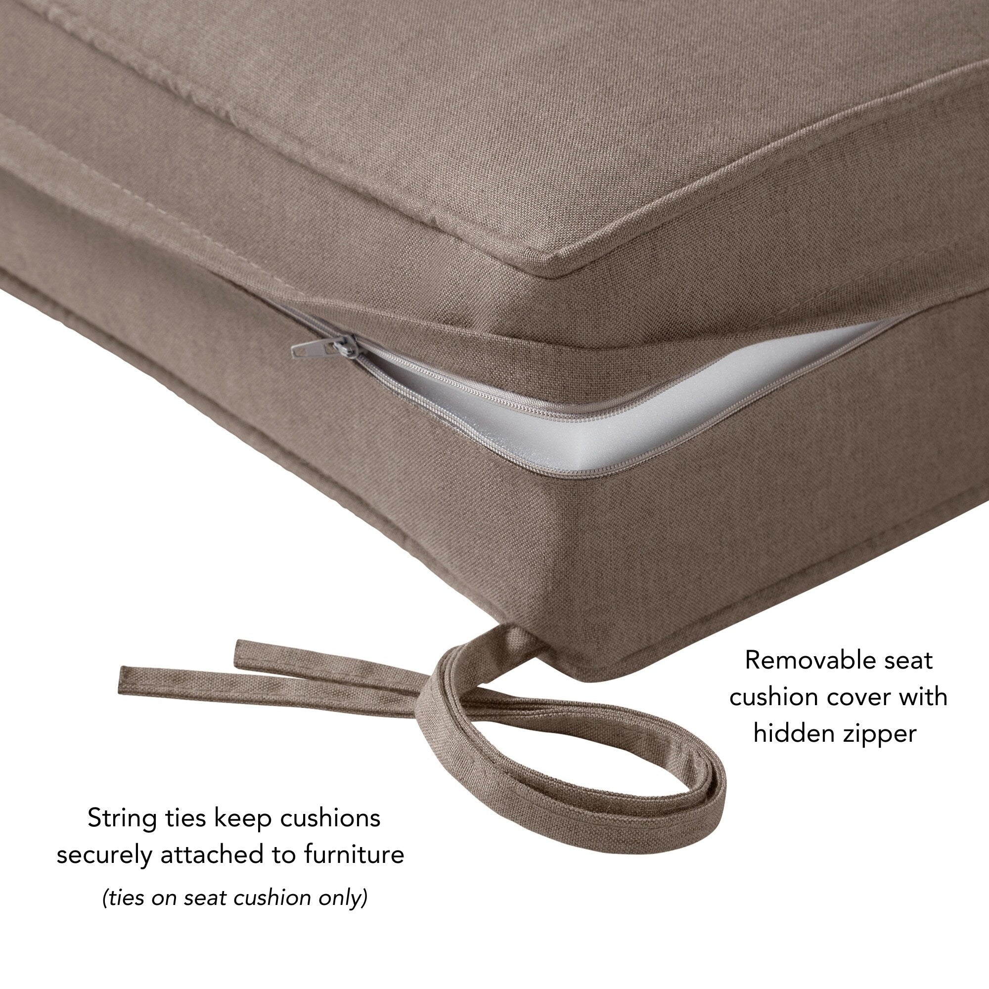 Ensemble de coussins d'extérieur à siège profond Sunbrella de qualité supérieure, 2 pièces