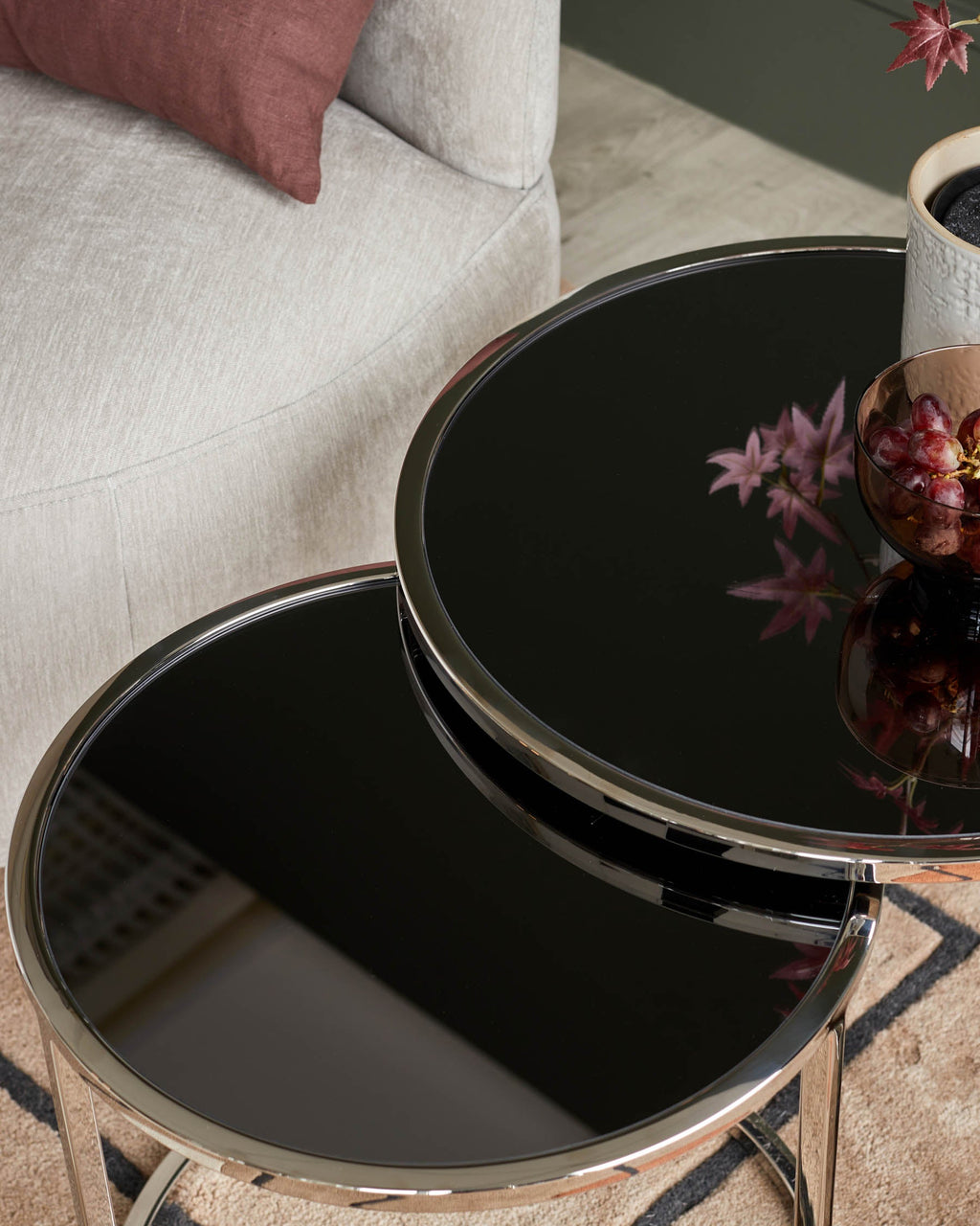 Tables gigognes Thea à miroir fumé