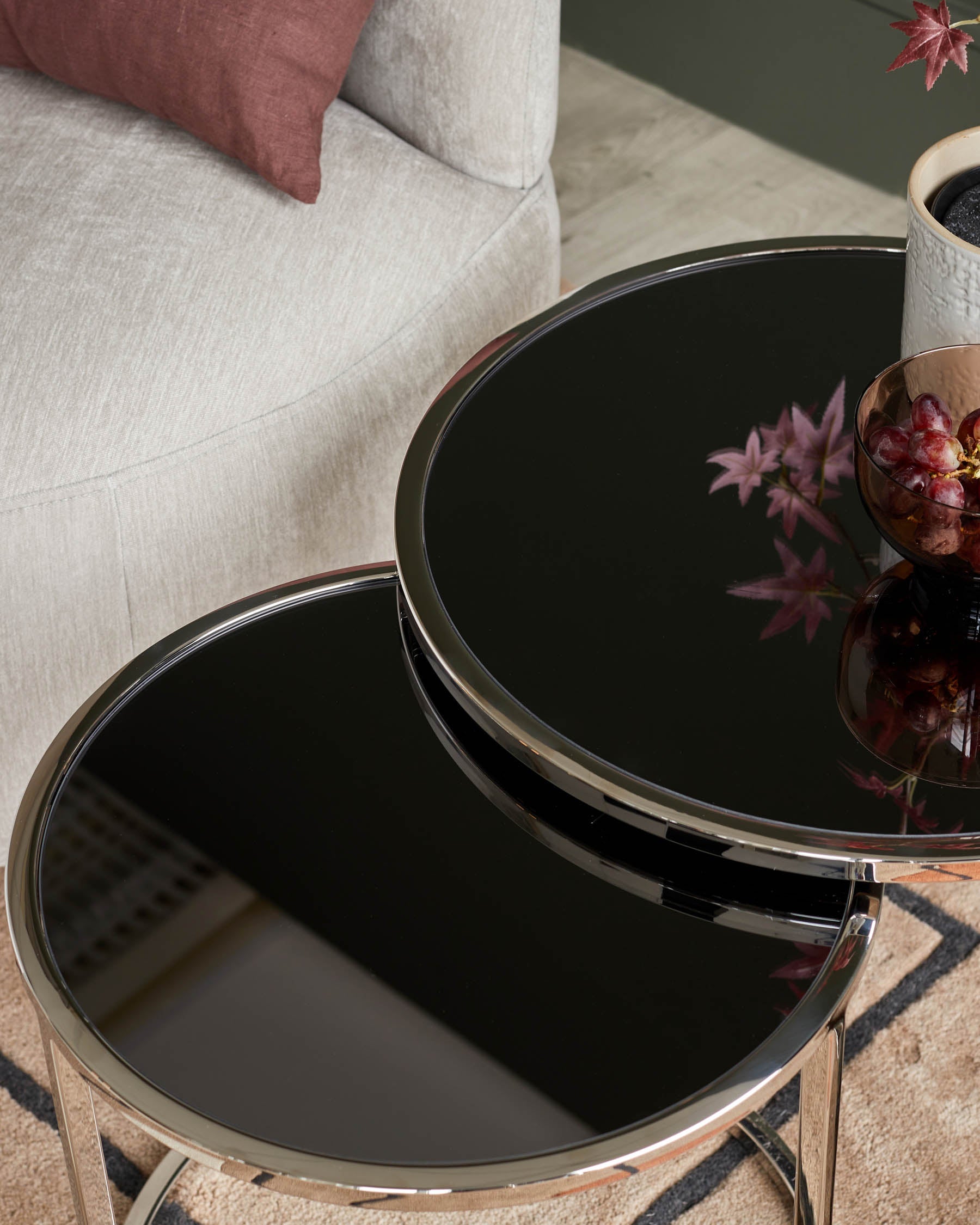 Tables gigognes Thea à miroir fumé