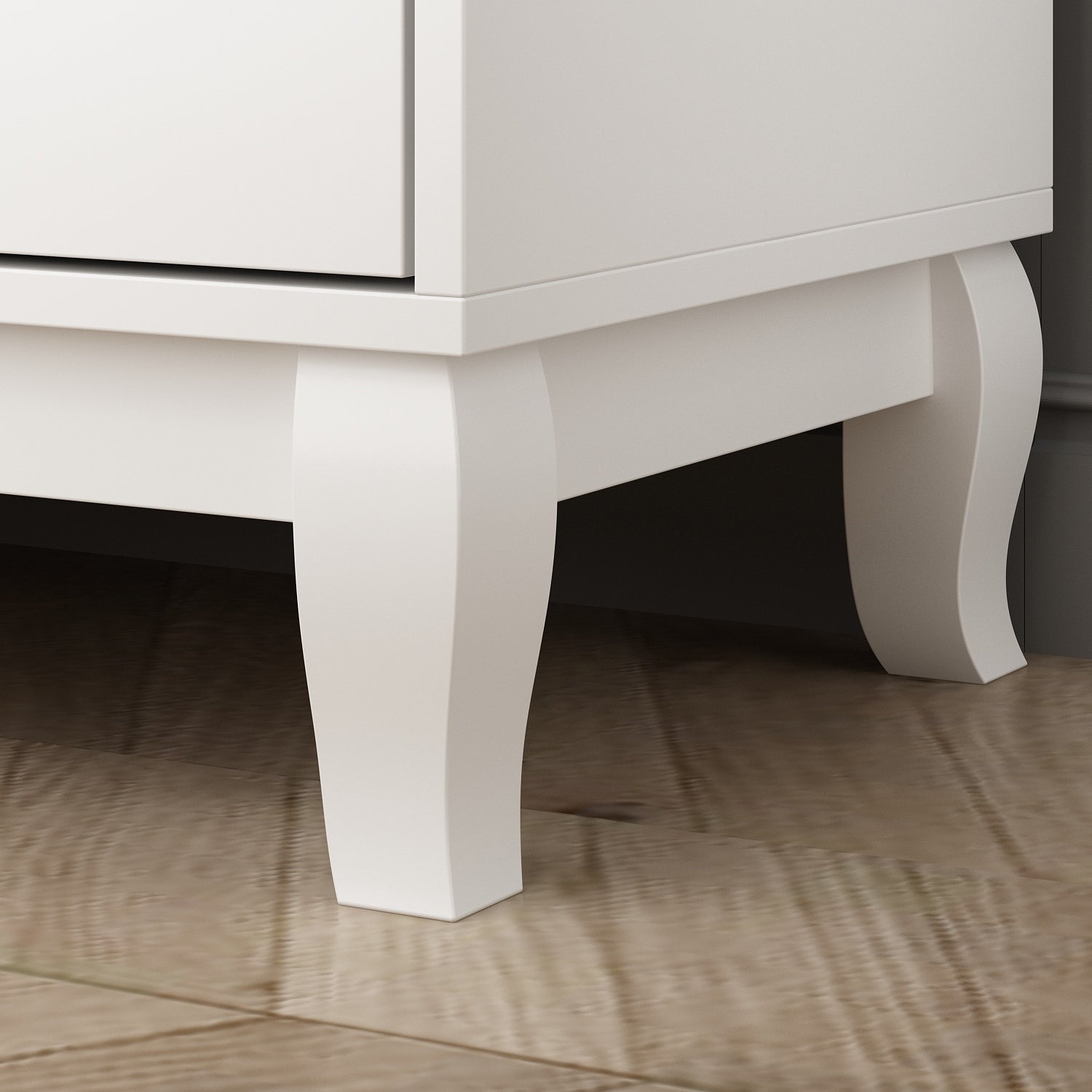 Commode double Timechee à 6 tiroirs, 47,2 po de largeur, pieds en bois massif, coffre laqué